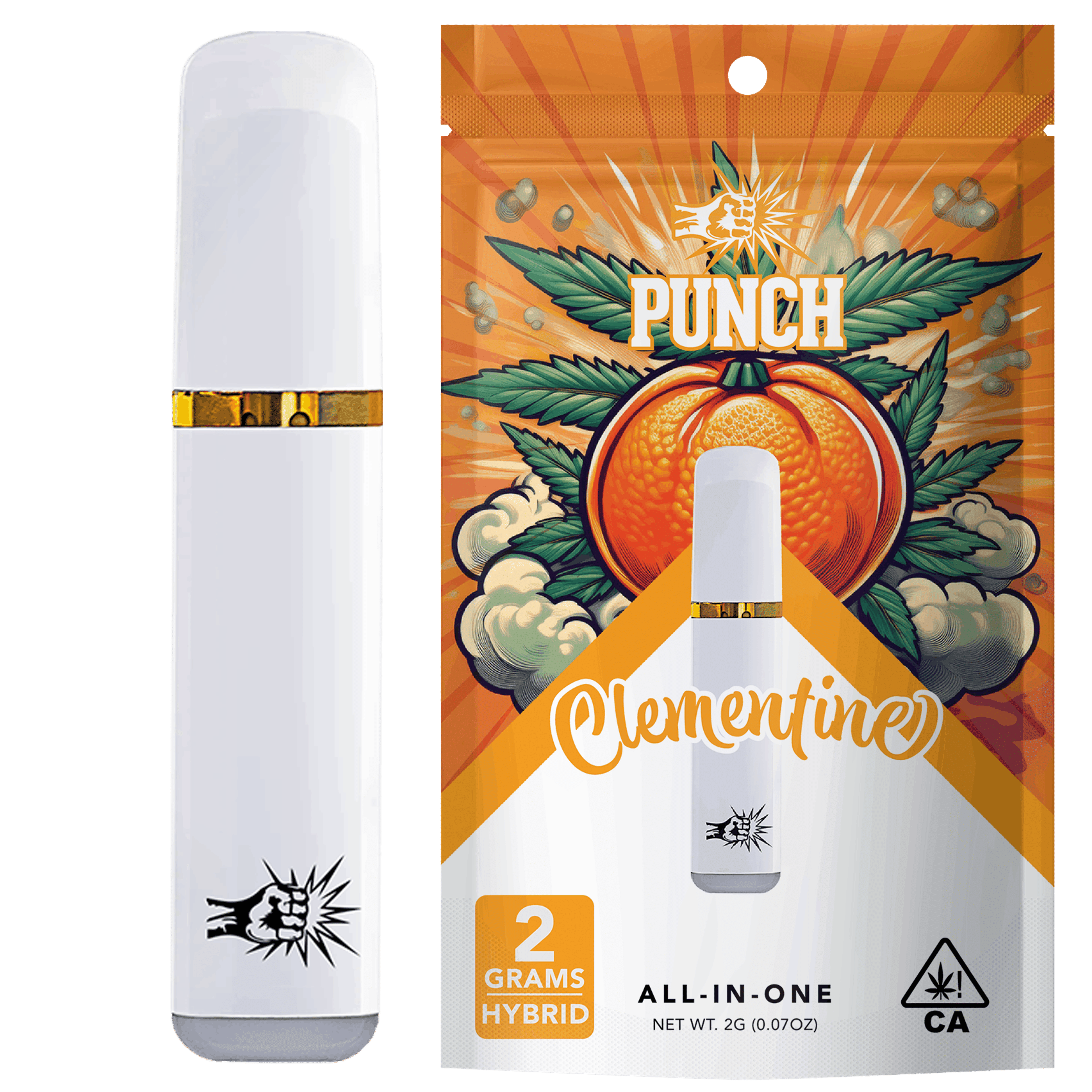 Clementine Distillate AIO (2g) Hybrid - Punch Edibles & Extracts - - $25.21 - Vapes
