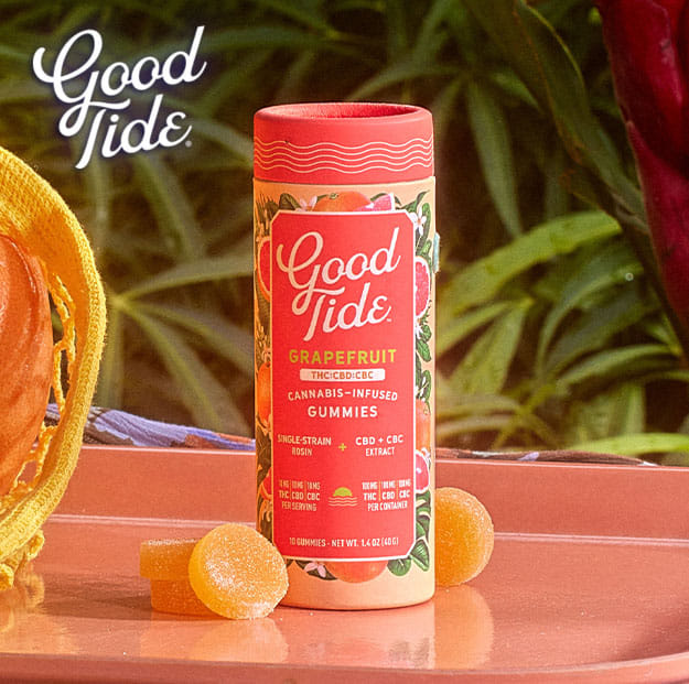 Good Tide - Grapefruit - Rosin Gummies - 100mg THC + 100mg CBD + 100mg CBC - Good Tide -  - $19.99 - Edibles