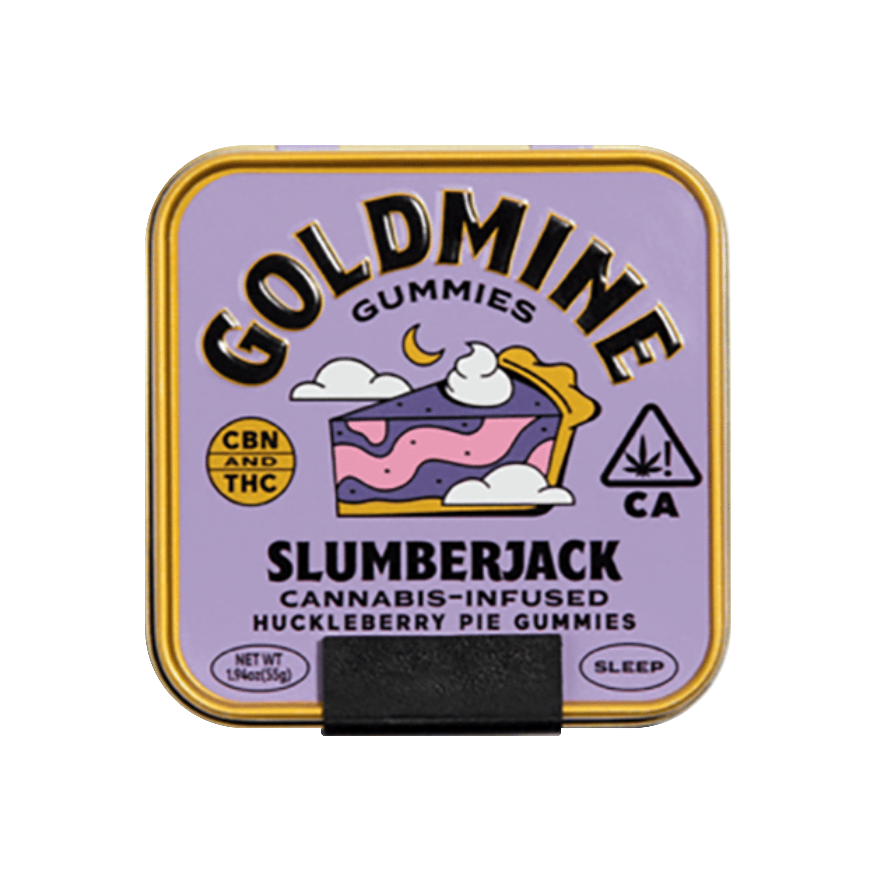 Tin: "Slumberjack" Huckleberry Pie Gummies - 100mg - Goldmine Gummies -  - $16 - Edibles