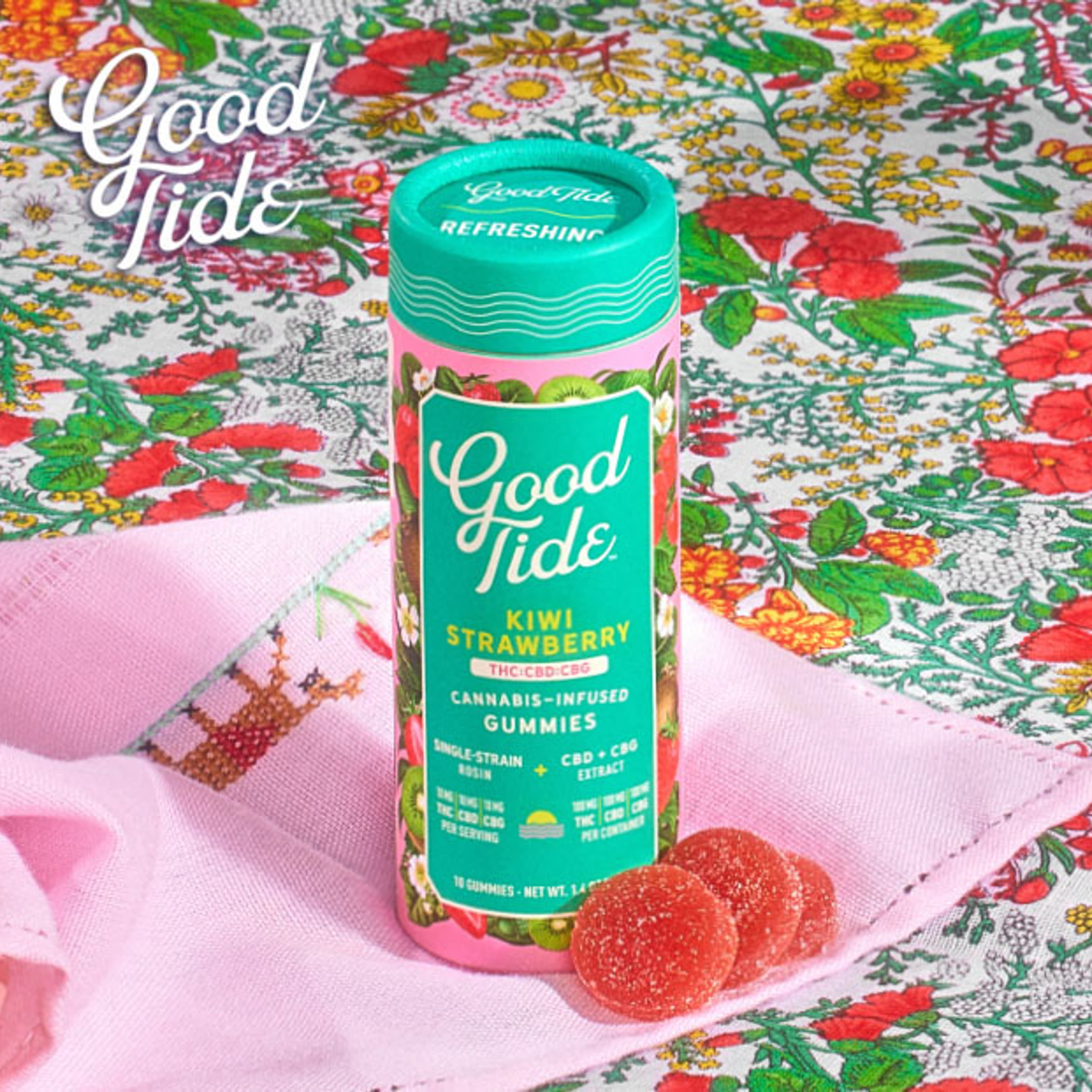 Good Tide - Kiwi Strawberry - Rosin Gummies - 100mg THC +100mg CBD + 100mg CBG - Good Tide - - $19.99 - Edibles