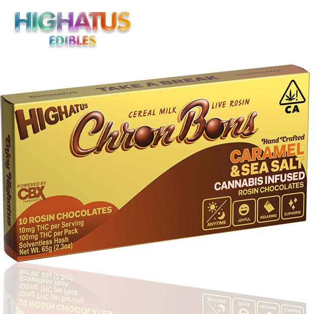 Chron Bons - Caramel & Sea Salt Rosin Chocolate - 100mg - Highatus -  - $21.99 - Edibles