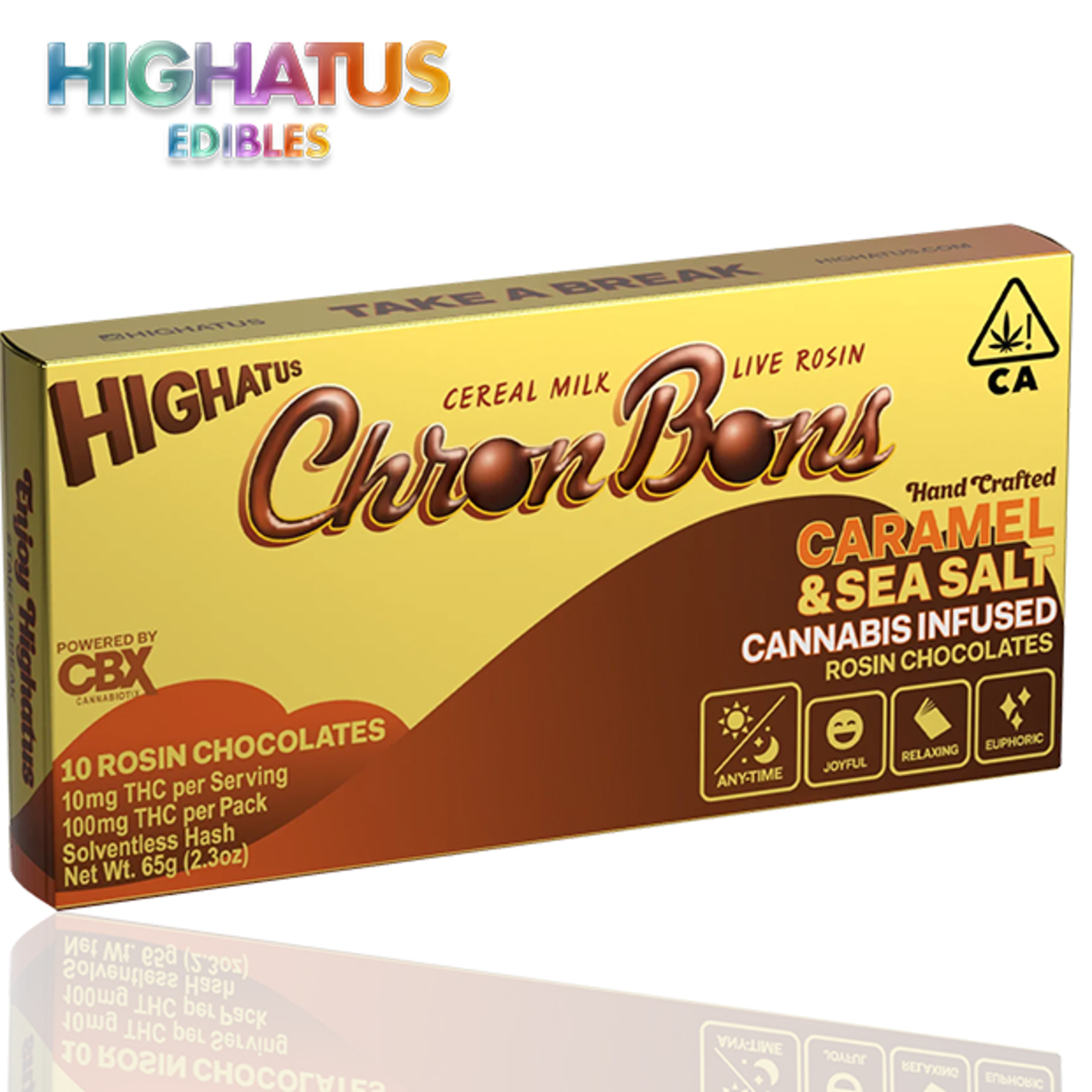 Chron Bons - Caramel & Sea Salt Rosin Chocolate - 100mg - Highatus - - $21.99 - Edibles