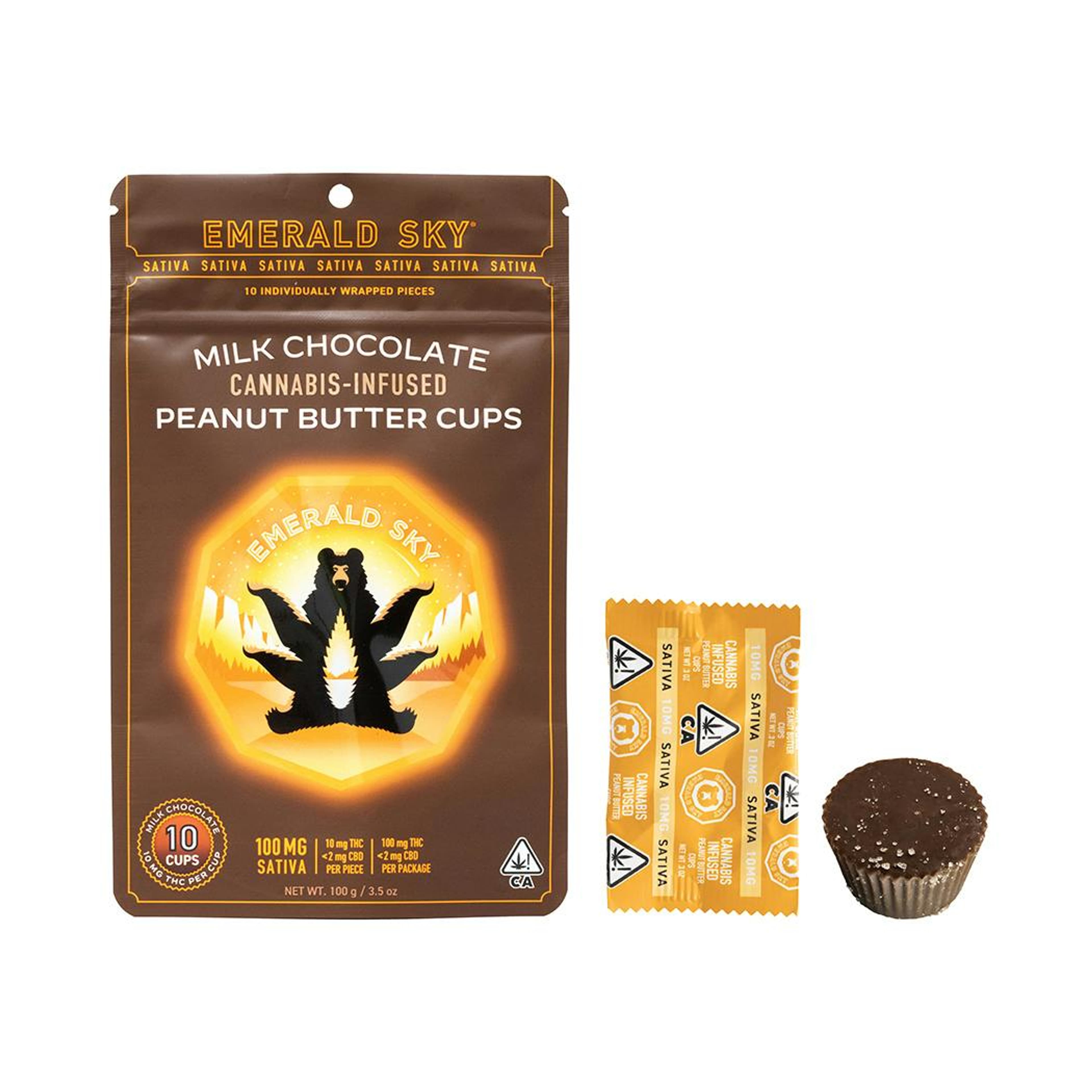 SATIVA 10pk Peanut Butter Cups - Emerald Sky - - $20.05 - Edibles