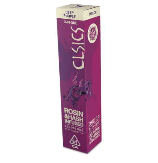 Deep Purple (I) - TRIFECTA 1.2g Hash/Rosin/Flower Infused Pre Roll - CLSICS Rosin & Rosin Infused Pre Rolls -  - $17.99 - Preroll