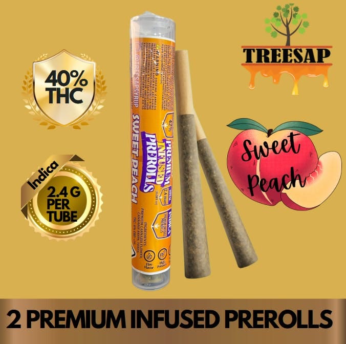 Treesap | 1.2gx2pk - Sweet Peach - Infused Pre-Rolls - Treesap -  - $14.75 - Pre-Rolls