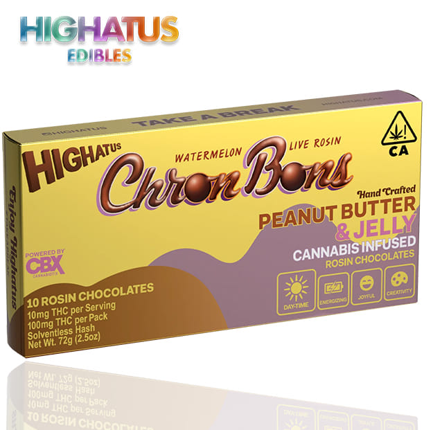 Chron Bons - Peanut Butter & Jelly Rosin Chocolate - 100mg - Highatus -  - $21.99 - Edibles