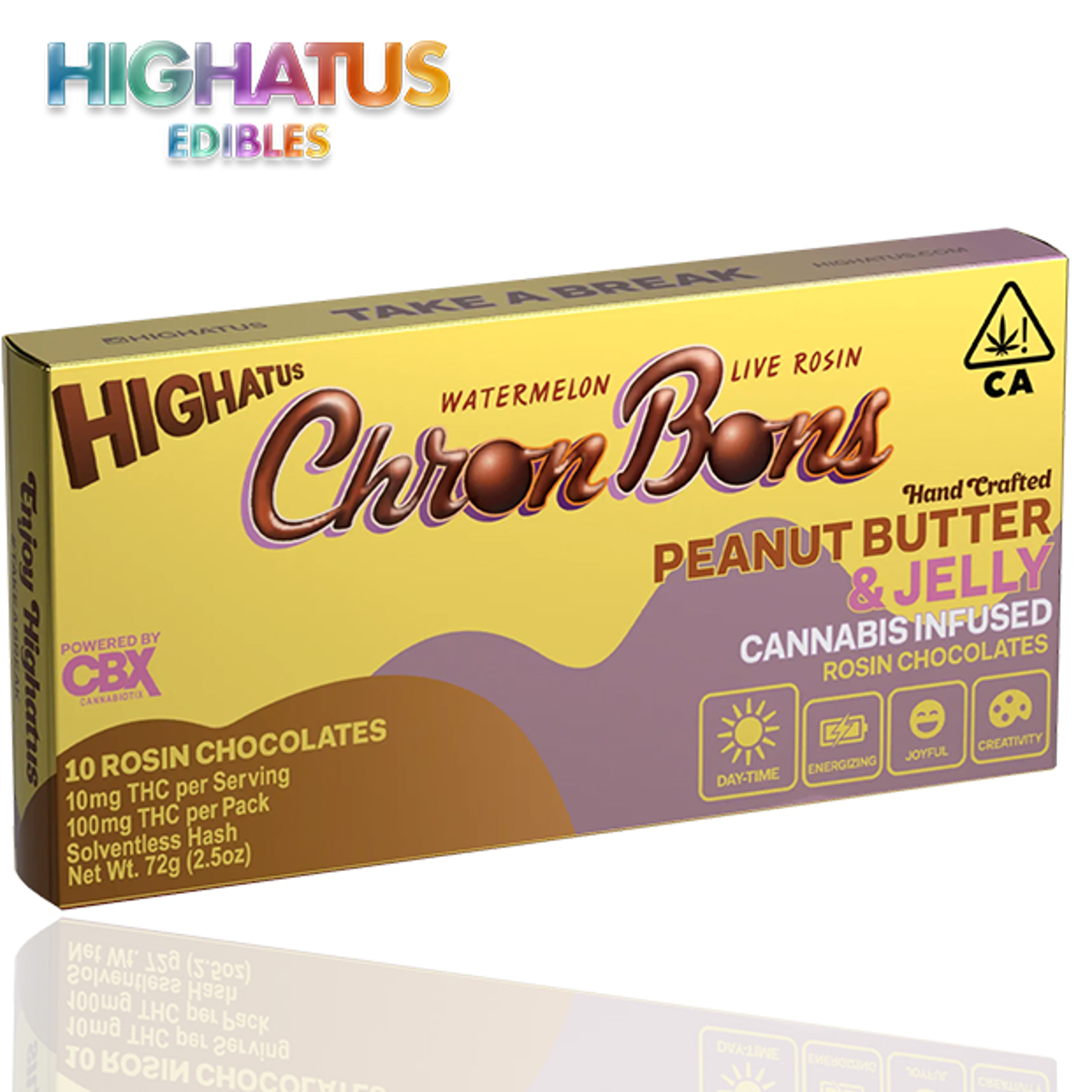 Chron Bons - Peanut Butter & Jelly Rosin Chocolate - 100mg - Highatus - - $21.99 - Edibles