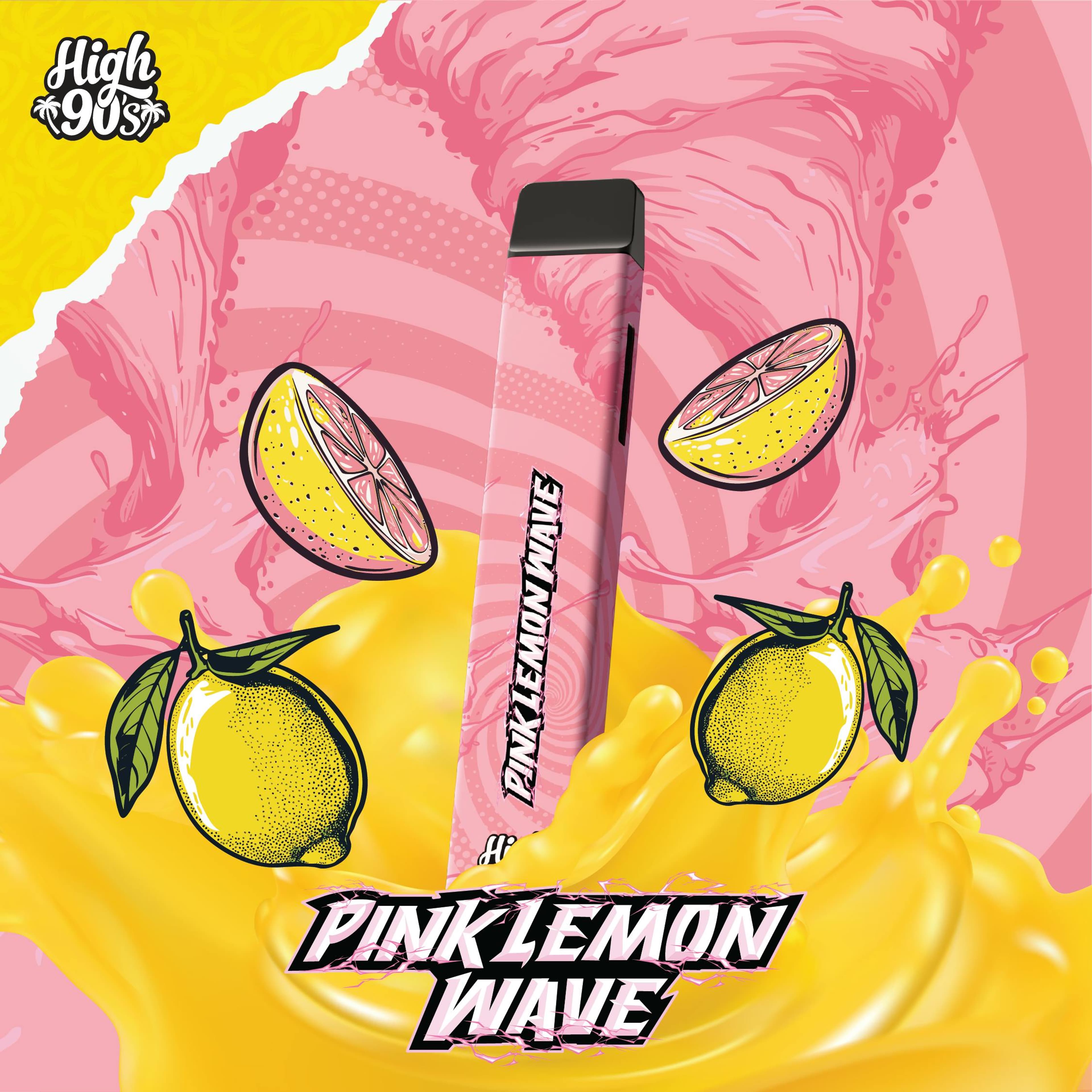 High 90s : Pink Lemon Wave 1g All-In-One Vape - HIGH 90s - High 90s : Pink Lemon Wave 1g All-In-One Vape - $34 - Vape Pens