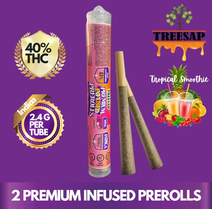 Treesap | 1.2gx2pk - Tropical Smoothie - Infused Pre-Rolls - Treesap -  - $14.75 - Pre-Rolls