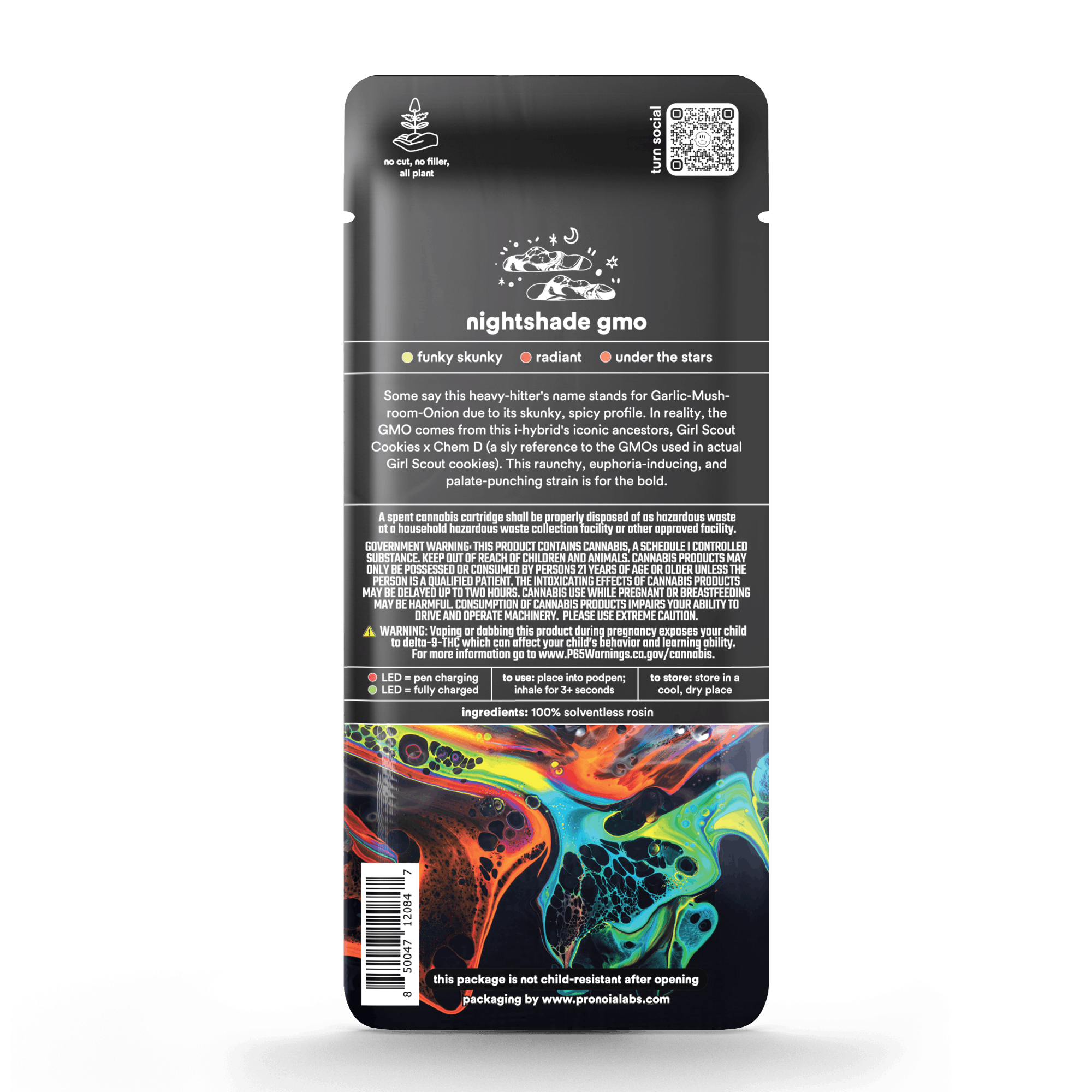 turn: 0.5g pod | nightshade gmo | 100% solventless | down | - turn -  - $50 - Pods