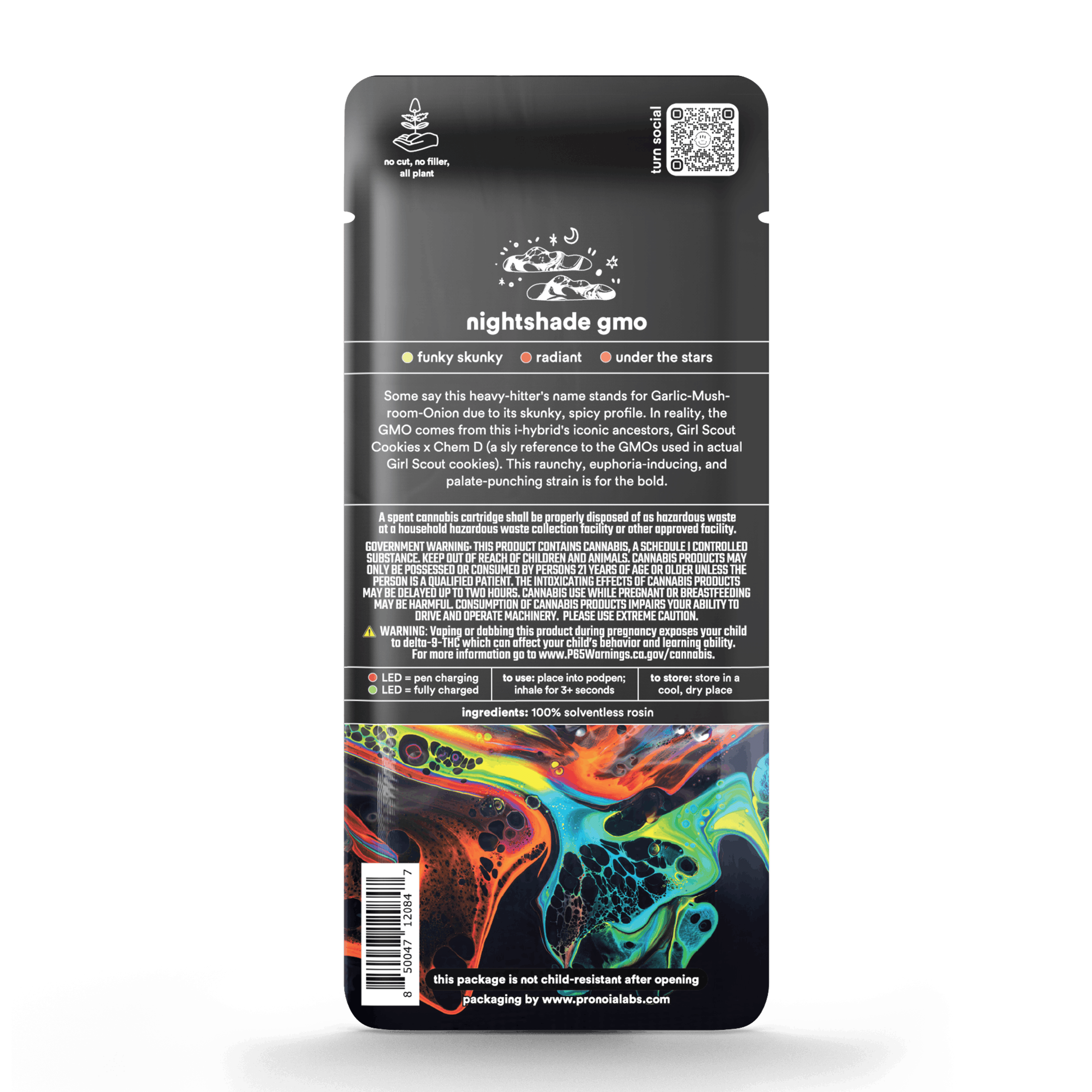 turn: 0.5g pod | nightshade gmo | 100% solventless | down | - turn - - $50 - Pods