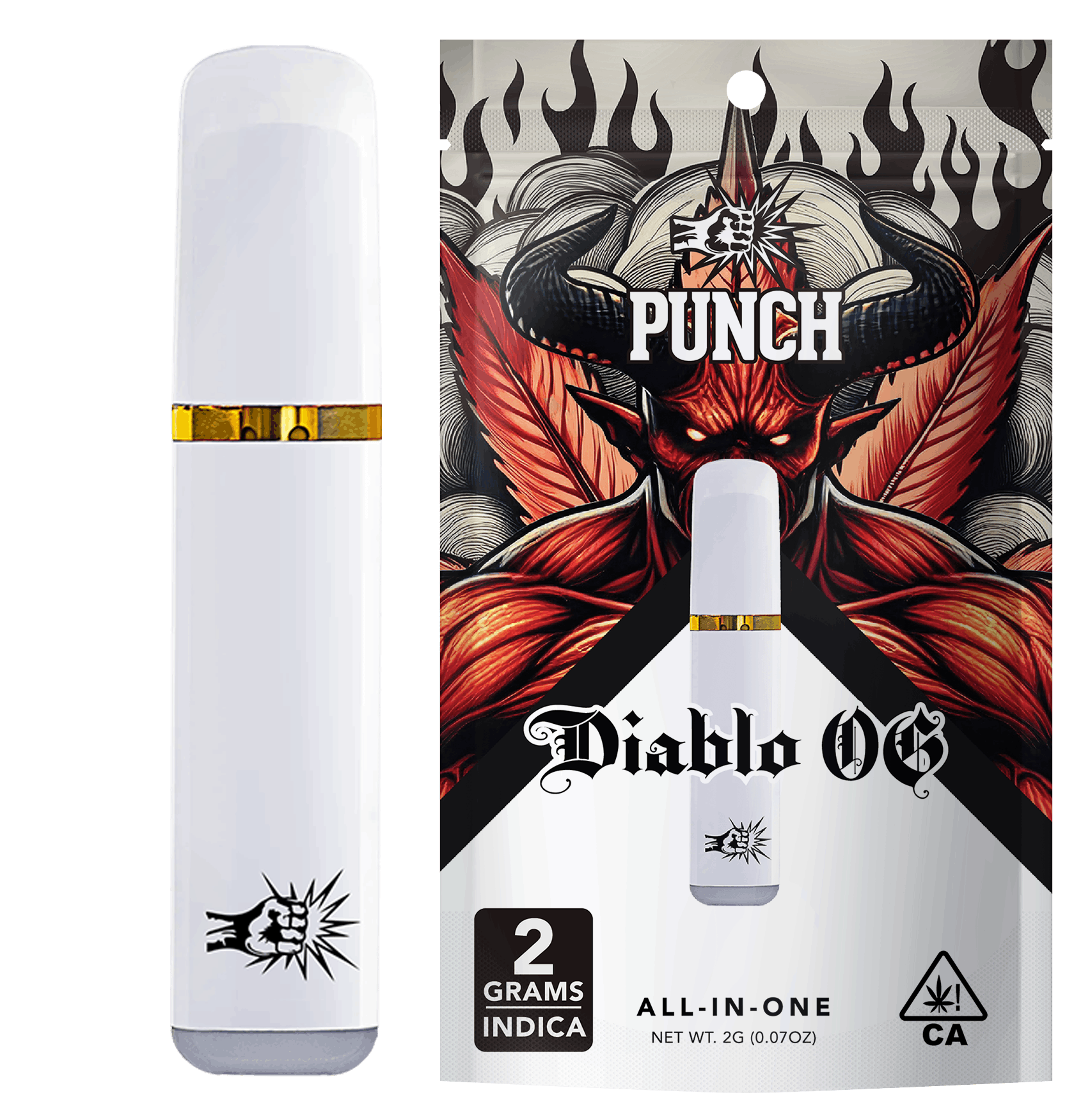 Diablo OG Distillate AIO (2g) Indica - Punch Edibles & Extracts -  - $25.21 - Vapes