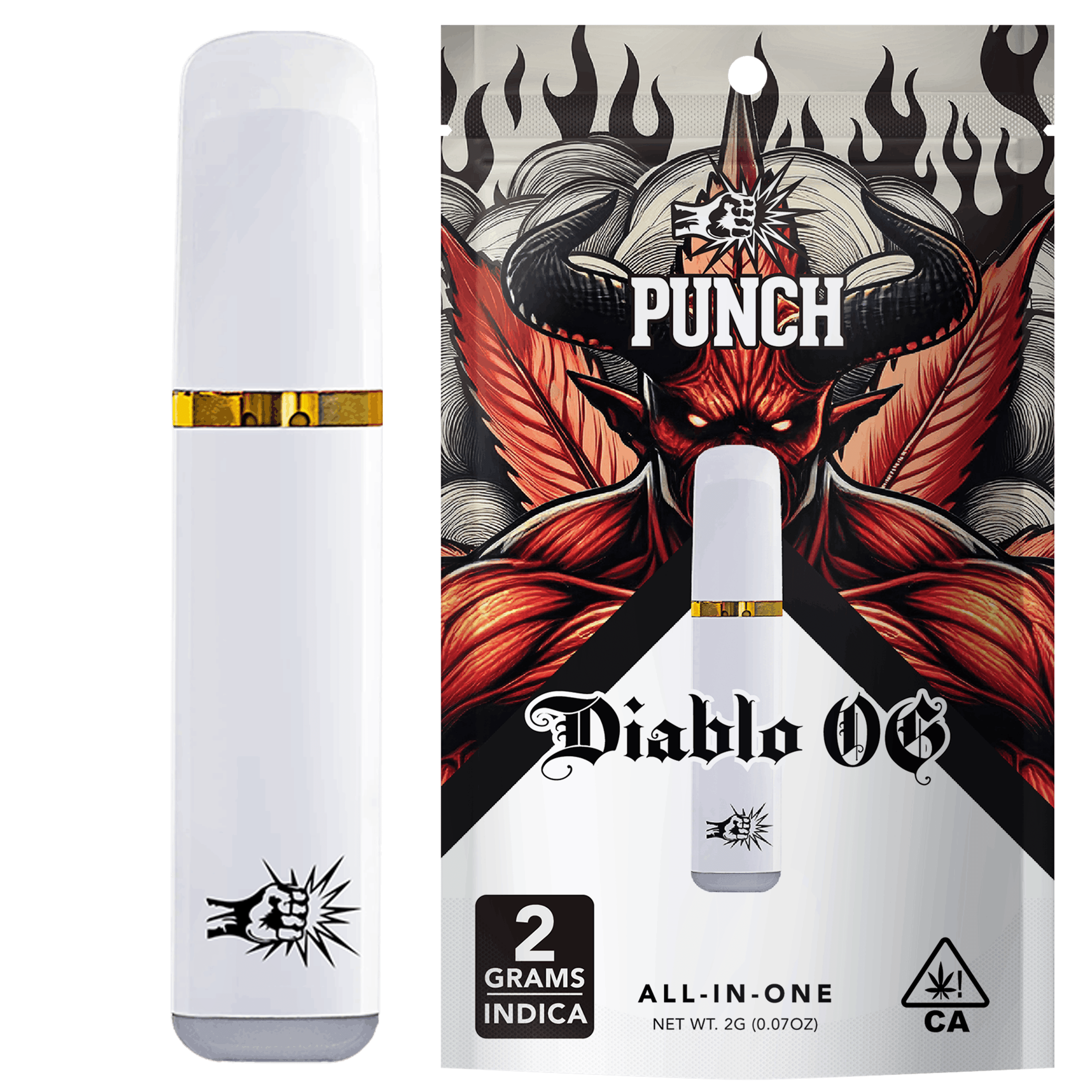 Diablo OG Distillate AIO (2g) Indica - Punch Edibles & Extracts - - $25.21 - Vapes