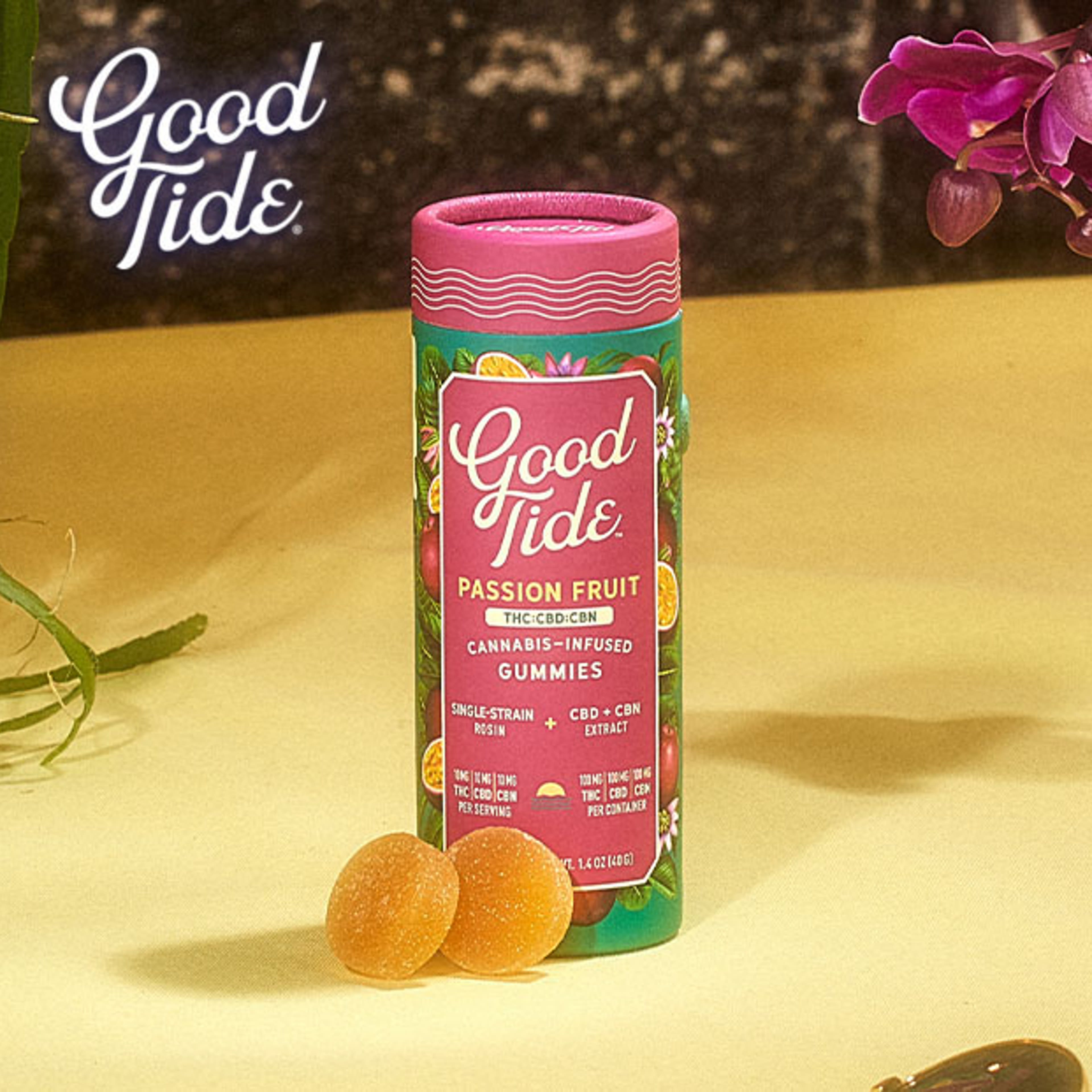 Good Tide - Passion Fruit - Rosin Gummies - 100mg THC +100mg CBD + 100mg CBN - Good Tide - PASSION - $19.99 - Edibles