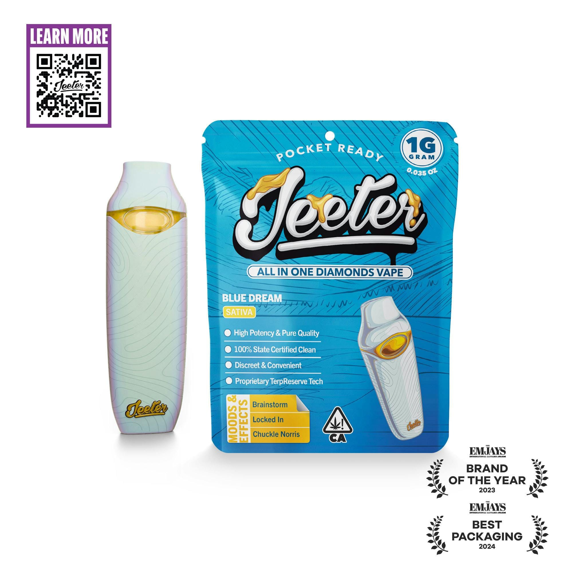 Jeeter: Blue Dream All-In-One Diamonds Disposable - 1g - Jeeter -  - $35 - Disposables
