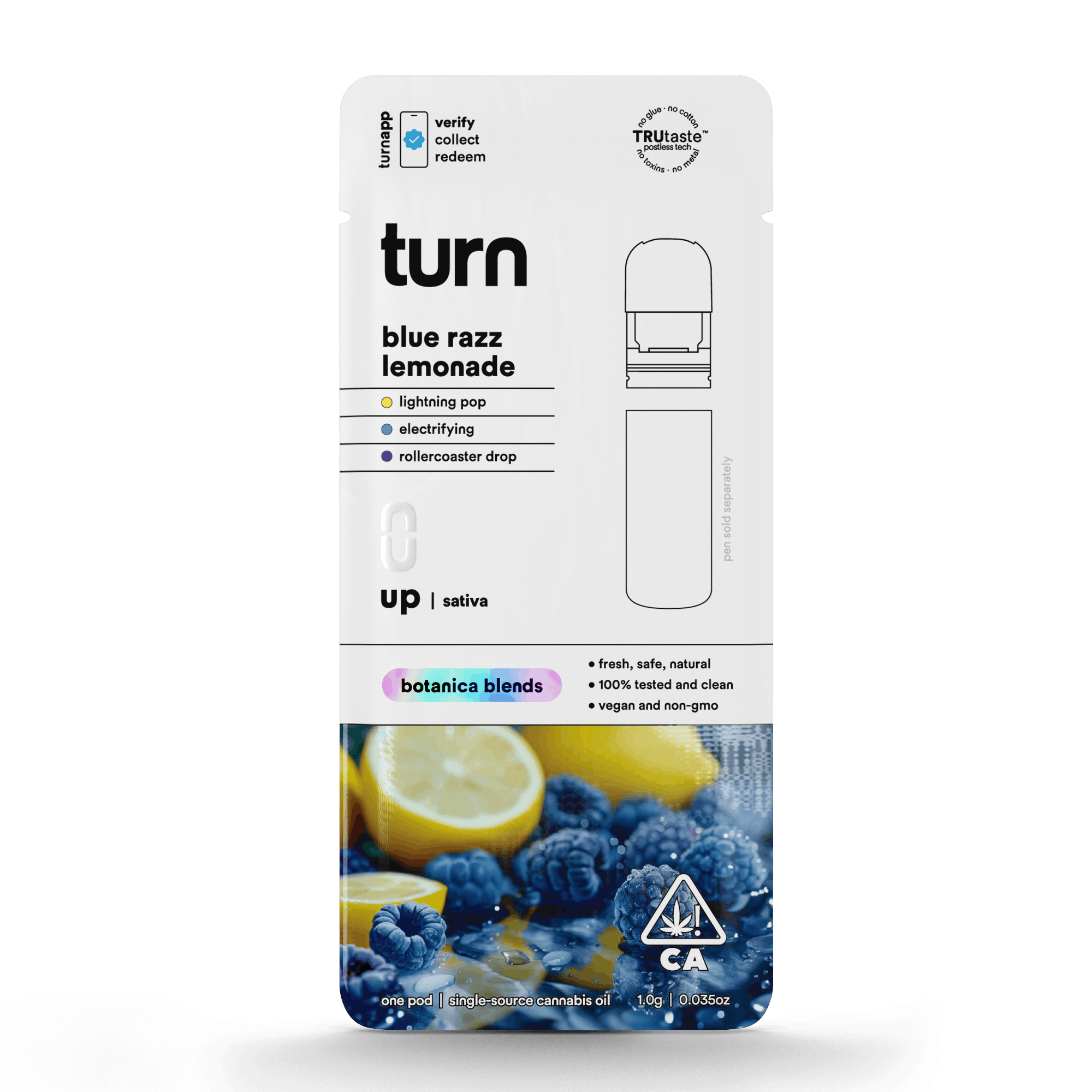 Turn Up Botanica Blends POD | 1g - Blue Razz Lemonade - Sativa - Turn -  - $26 - Vape Carts