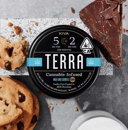 100mg Chocolate Milk & Cookies Terra Bites - Kiva 5mg each