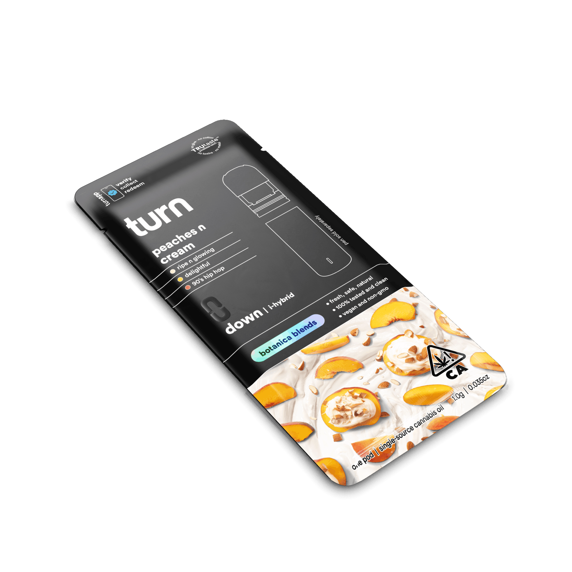 Turn Down Botanica Blends POD | 1g - Peaches N Cream - Indica Hybrid - Turn -  - $26 - Vape Carts