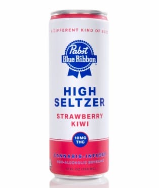 Strawberry Kiwi Infused Seltzer 10mg - Pabst Blue Ribbon - Drink - $4.50 - Edible