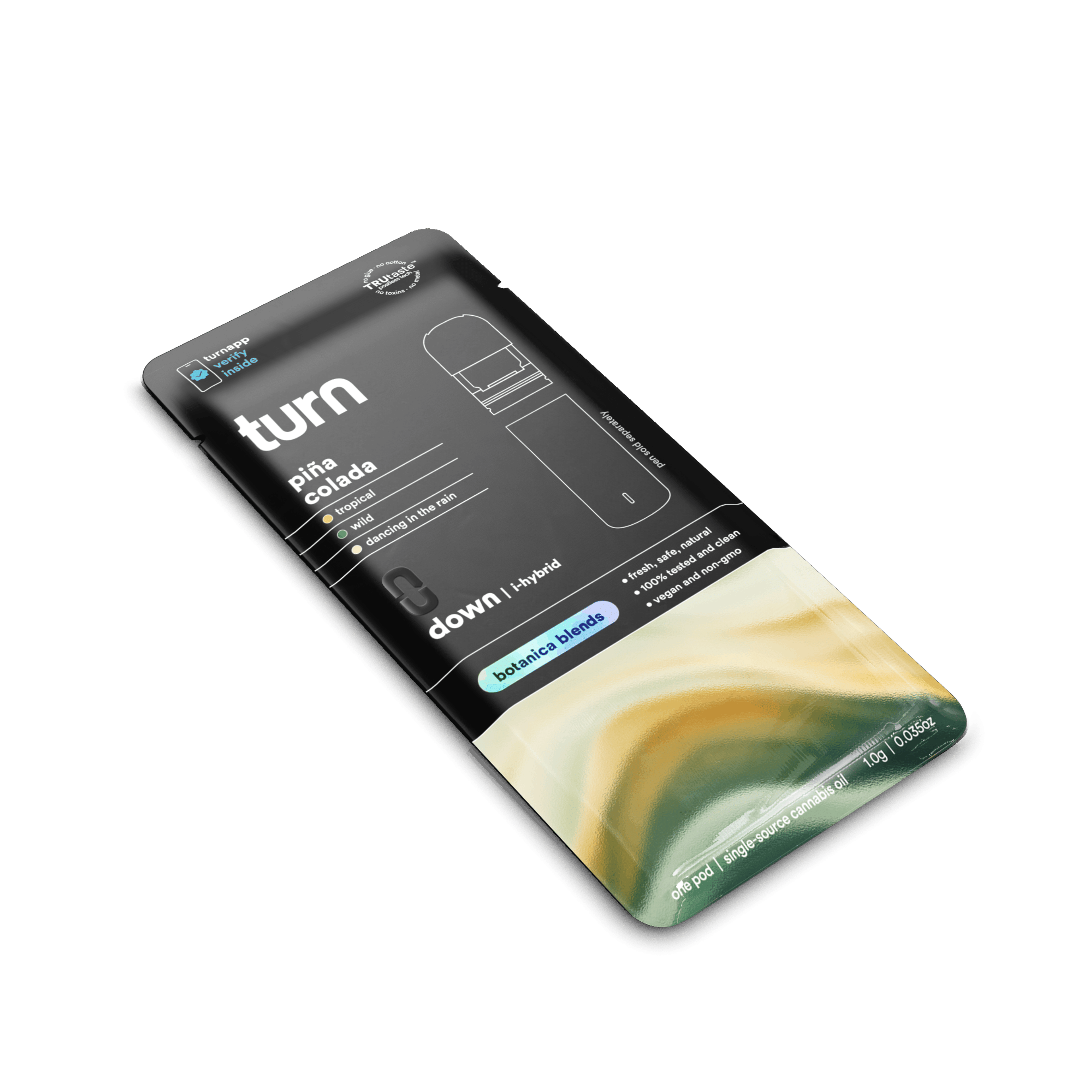 Turn Down Botanica Blends POD | 1g - Piña Colada - Indica Hybrid - Turn - - $26 - Vape Carts