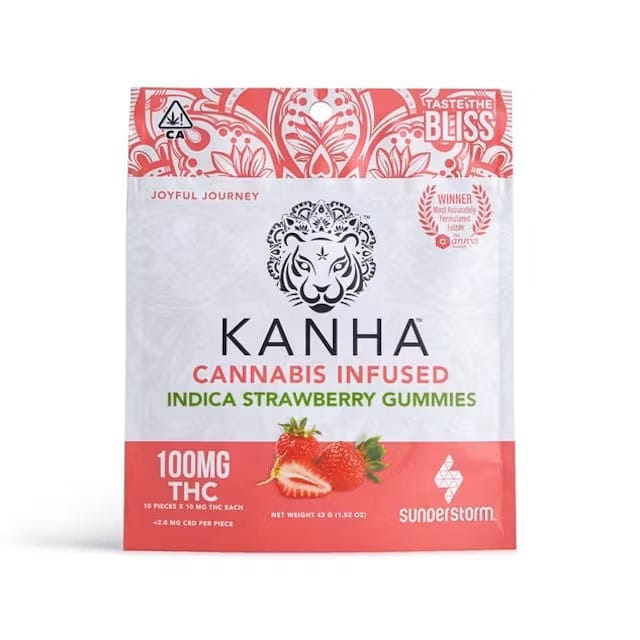 Strawberry 100mg Gummy - Kanha - null - $15 - Edible