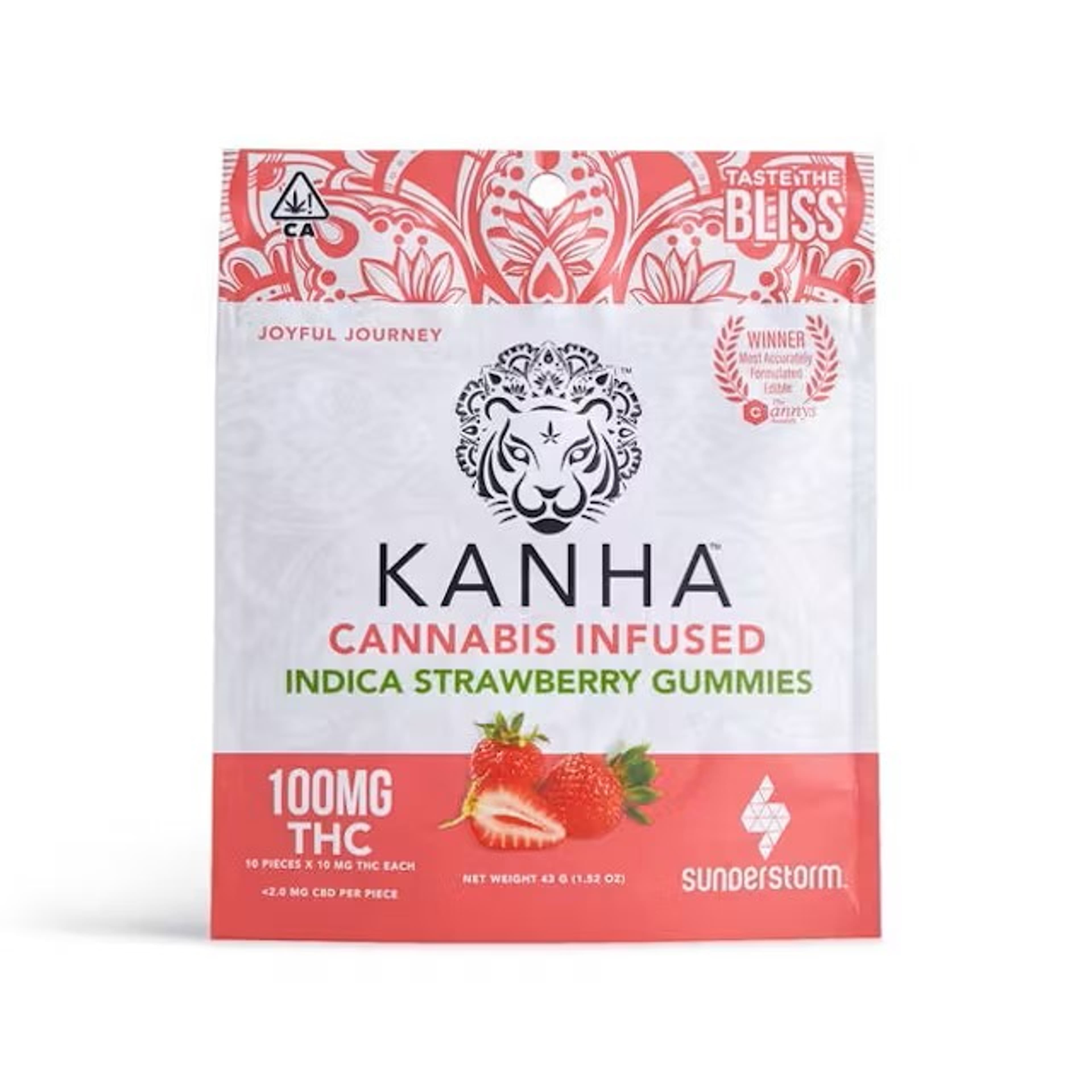 Strawberry 100mg Gummy - Kanha - null - $15 - Edible