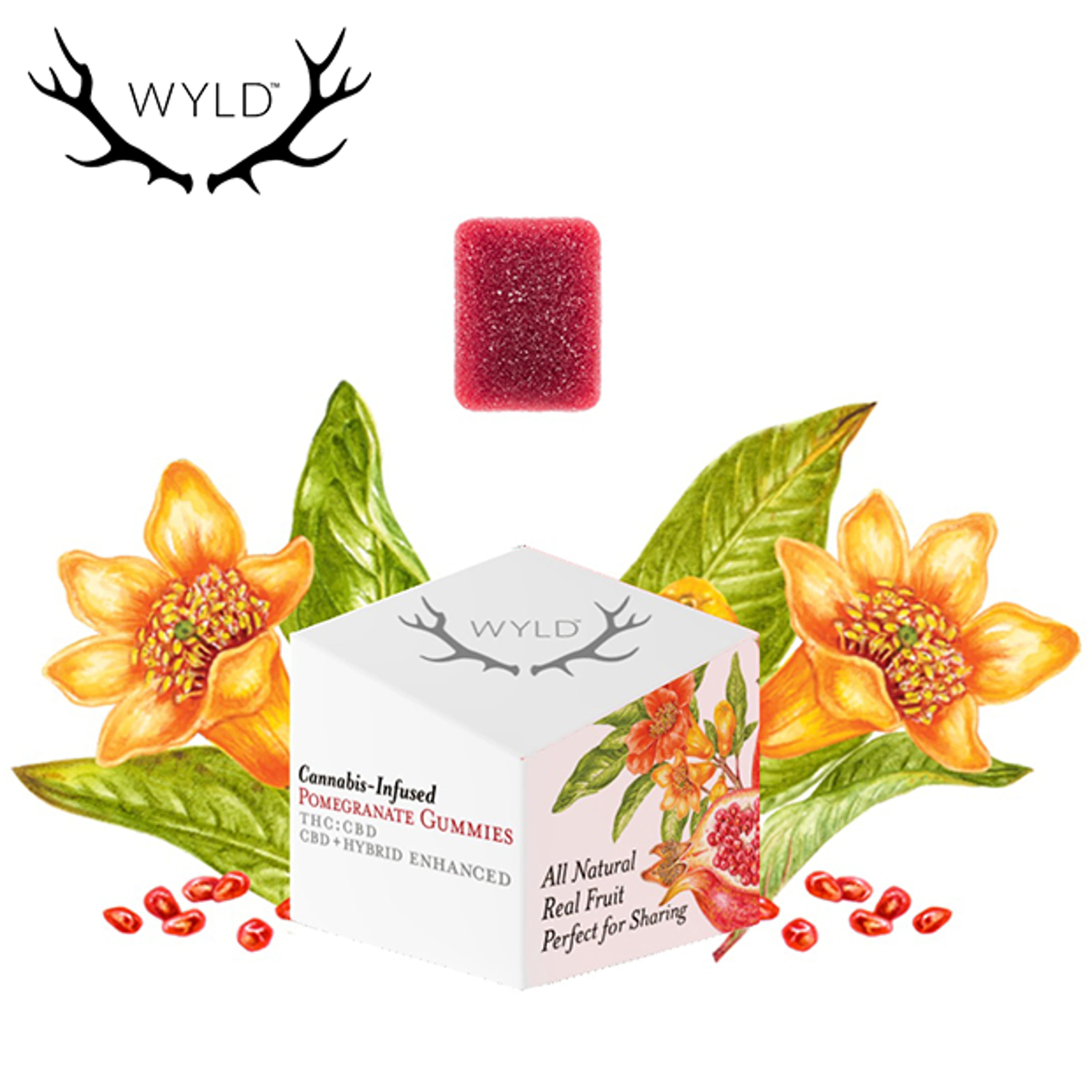 WYLD - Pomegranate Gummies 1:1 - 100mg THC / 100mg CBD - WYLD - - $14.99 - Edibles