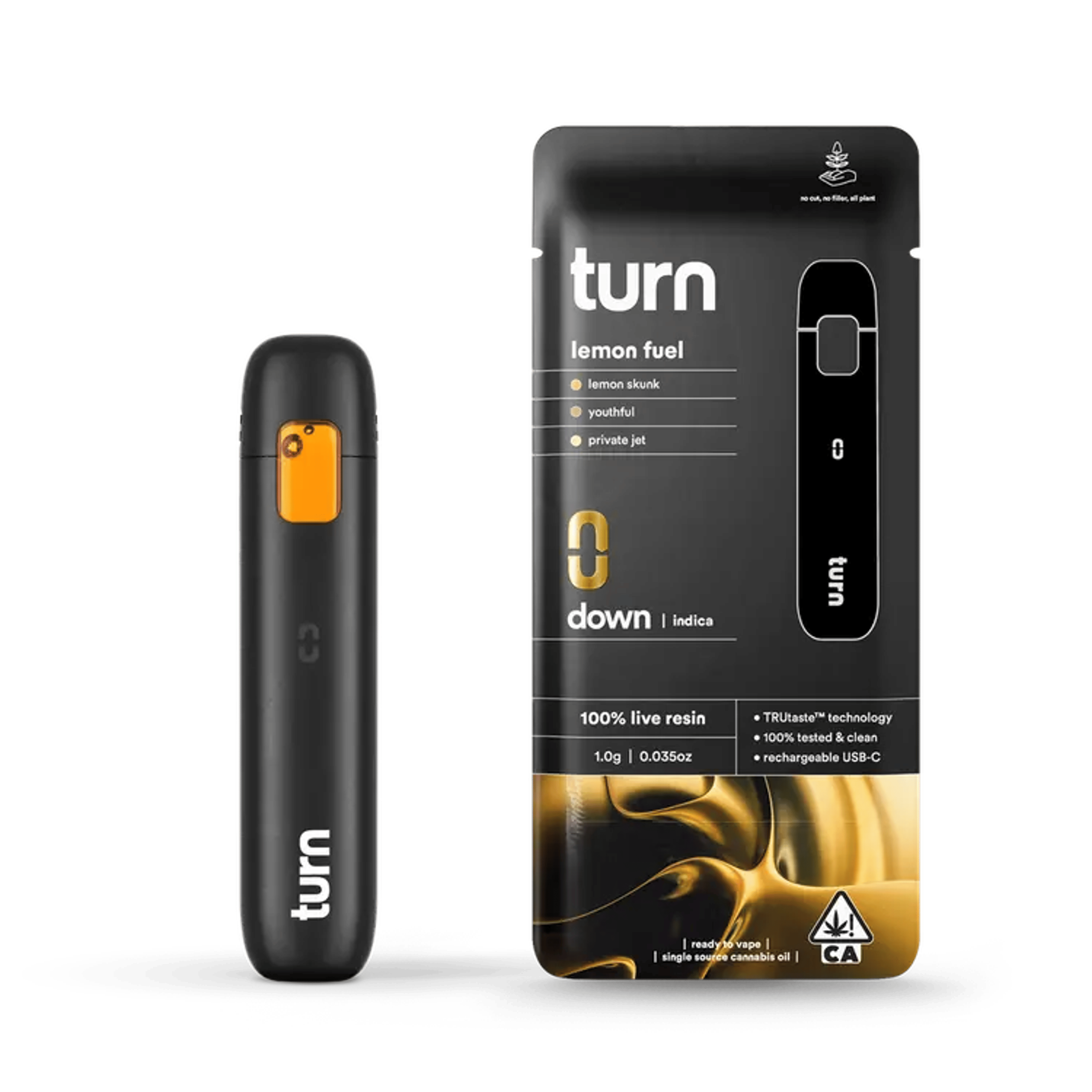 Turn - Lemon Fuel - Live Resin Disposable - 1g - Turn - - $37.99 - Disposable Vapes