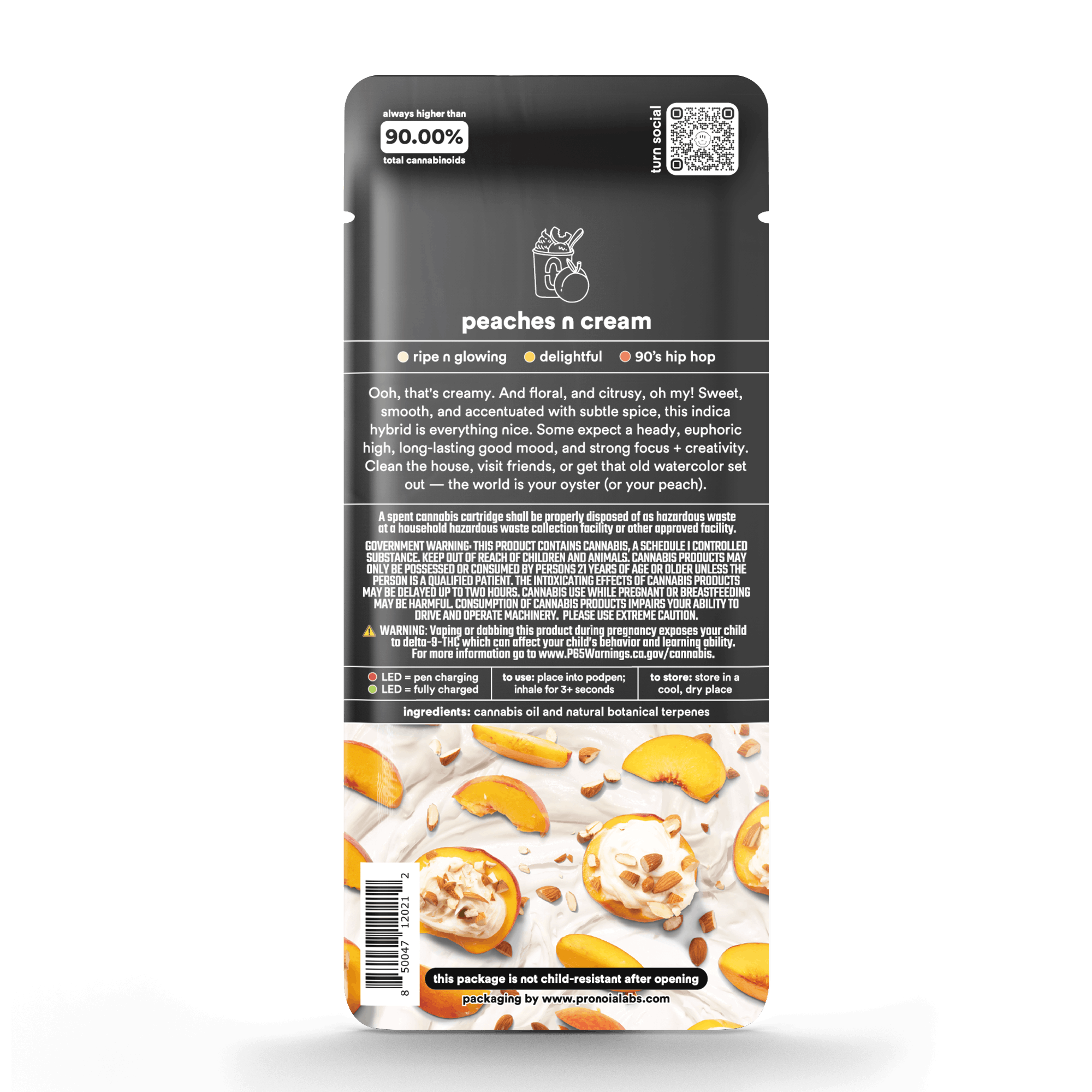 Turn Down Botanica Blends POD | 1g - Peaches N Cream - Indica Hybrid - Turn -  - $26 - Vape Carts