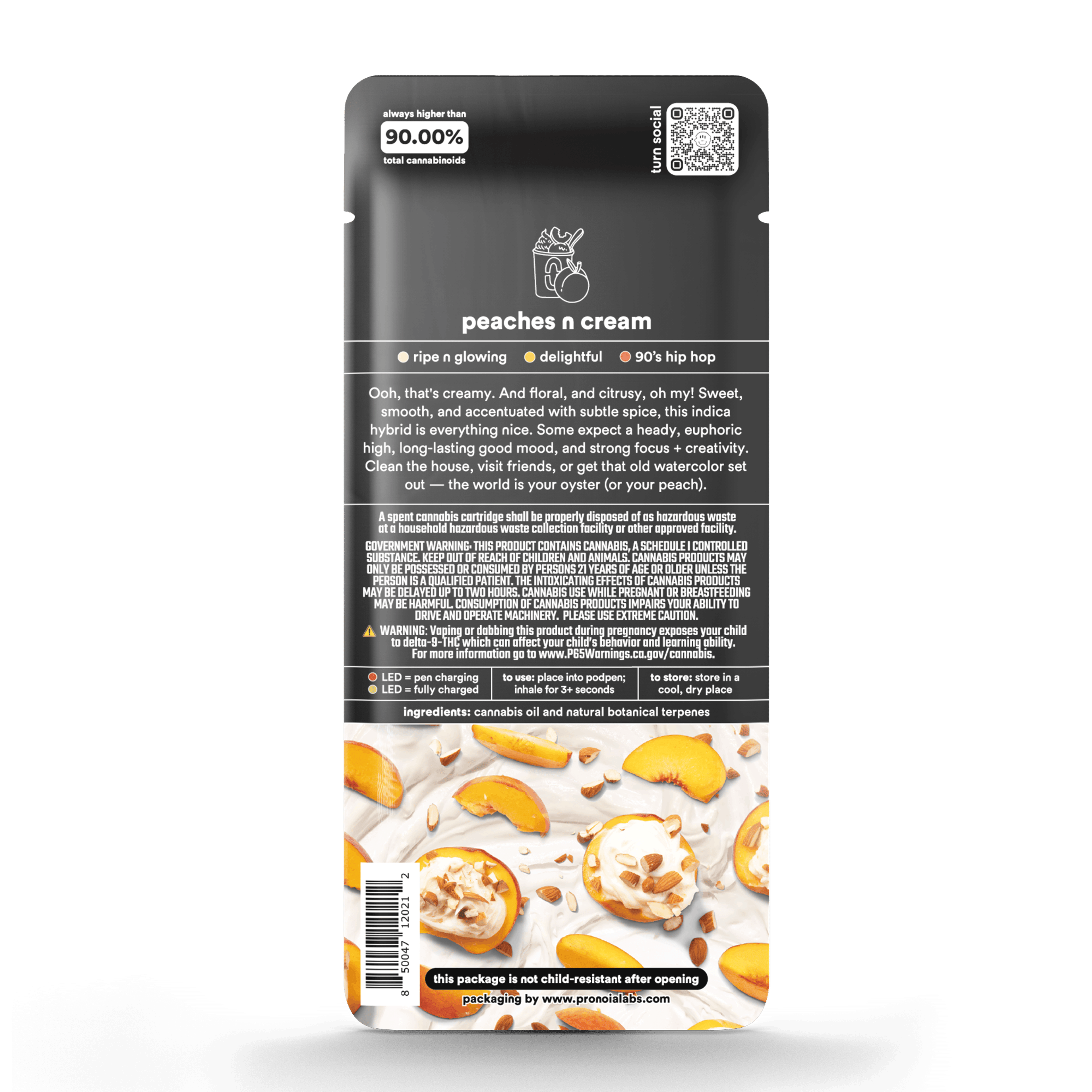 Turn Down Botanica Blends POD | 1g - Peaches N Cream - Indica Hybrid - Turn - - $26 - Vape Carts