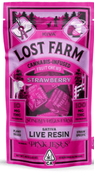Strawberry Pink Jesus Chews 100mg - Lost Farm -  - $13.20 - Edible
