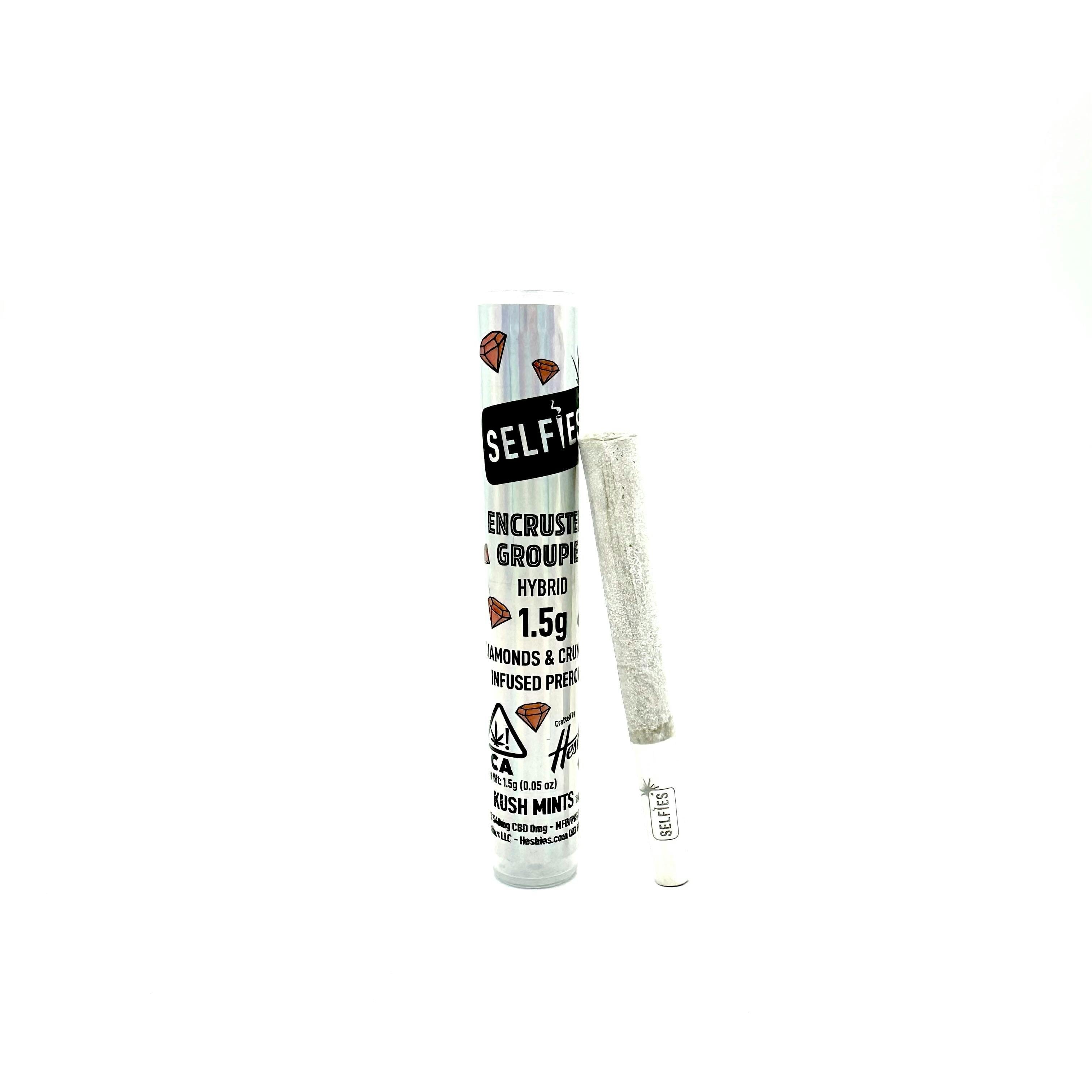 Kush Mints Encrusted Groupie Infused Preroll 1.5g - Selfies -  - $18 - Preroll