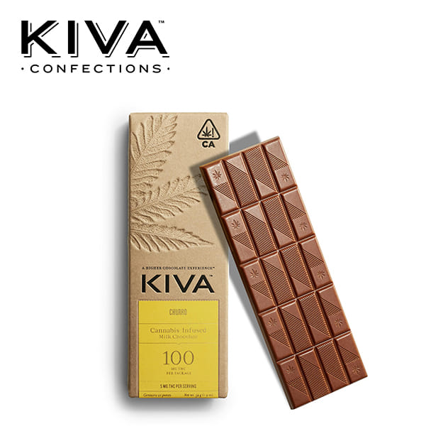 Kiva - Churro Milk Chocolate Bar -100mg - Kiva -  - $21.99 - Edibles