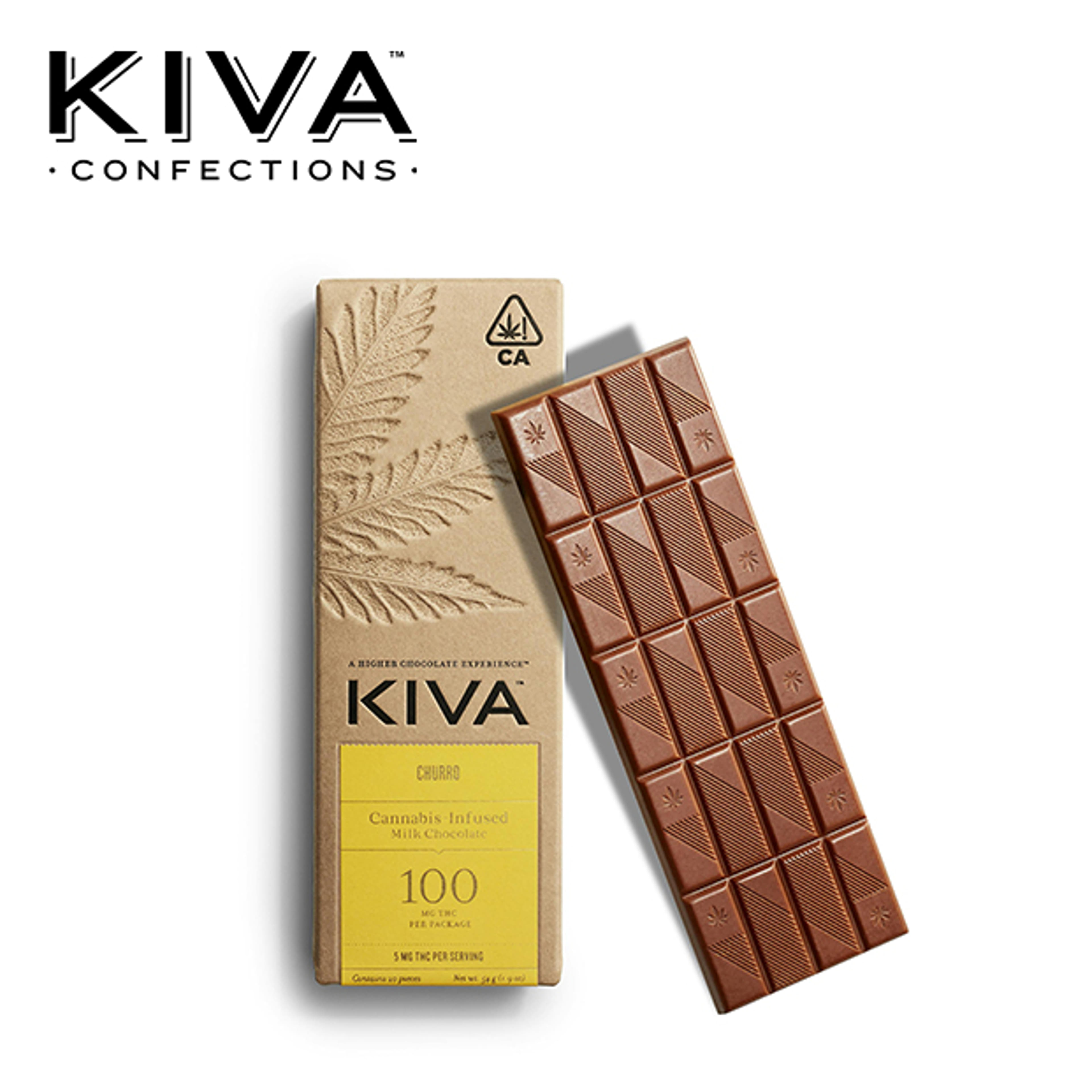 Kiva - Churro Milk Chocolate Bar -100mg - Kiva - - $21.99 - Edibles