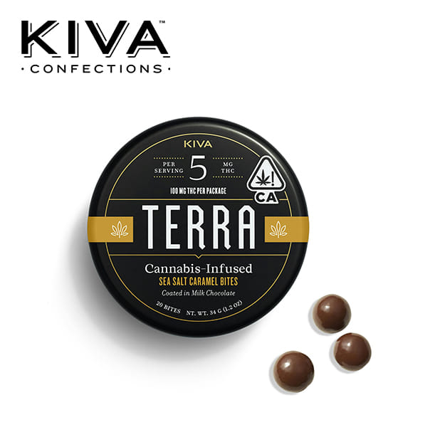 Kiva Terra Bites - Sea Salt Caramel Coated in Milk Chocolate - 100mg - Kiva -  - $21.99 - Edibles