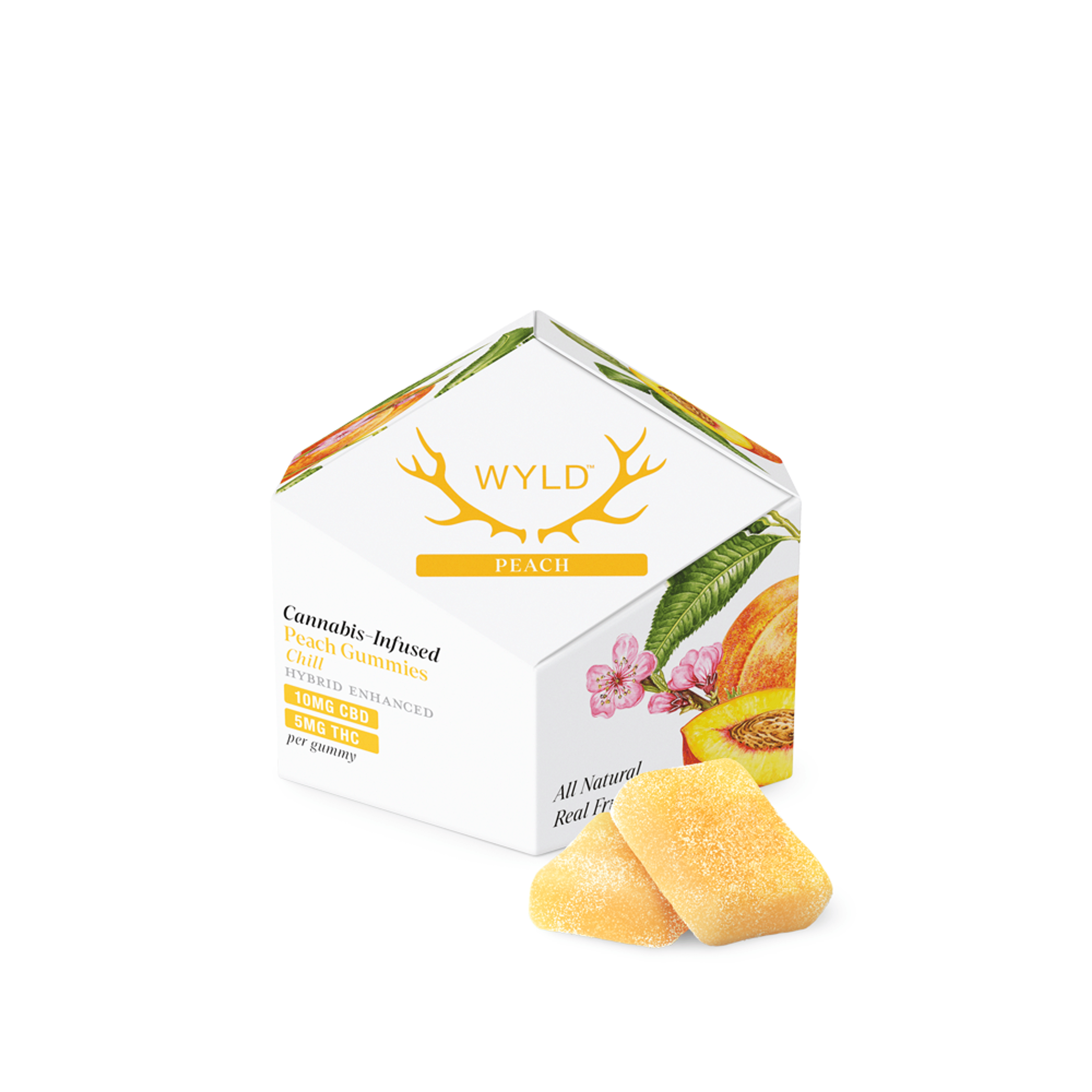 Peach 2:1 Thc:Cbd Gummies (100Mg) (10Pk) - Wyld - null - $18 - Edible