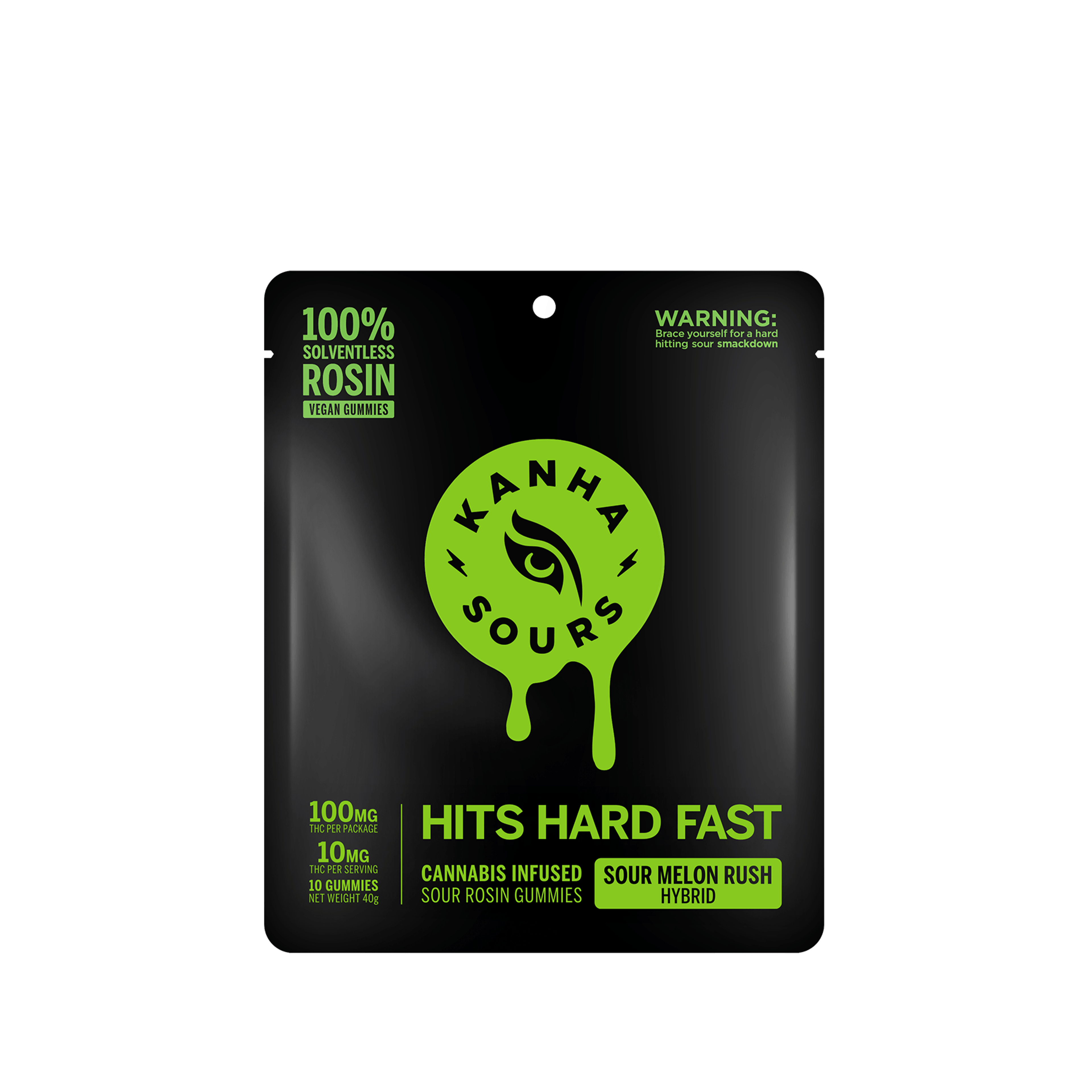 Sour Melon Rush | Rosin Sours | Hybrid | 100mg THC | 10-pack - Kanha - - $20.19 - Edibles