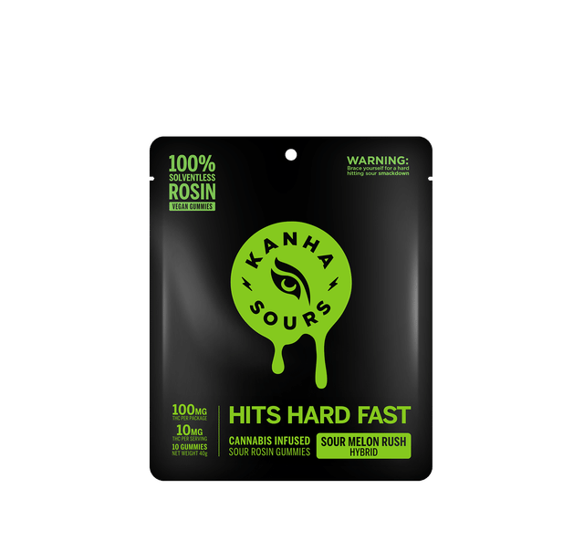 Sour Melon Rush | Rosin Sours | Hybrid | 100mg THC | 10-pack