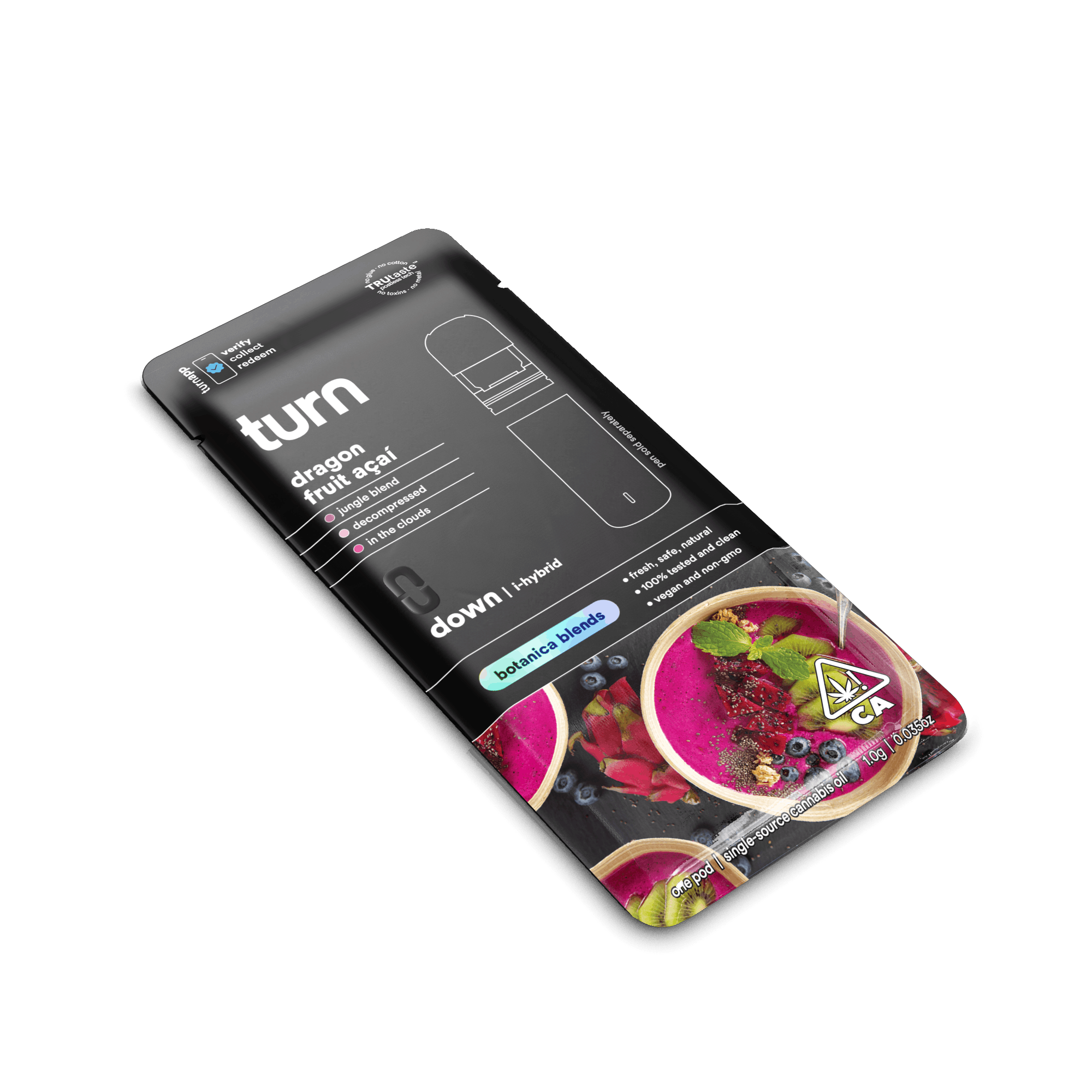Turn Down Botanica Blends POD | 1g - Dragon Fruit Acai - Indica Hybrid - Turn -  - $26 - Vape Carts