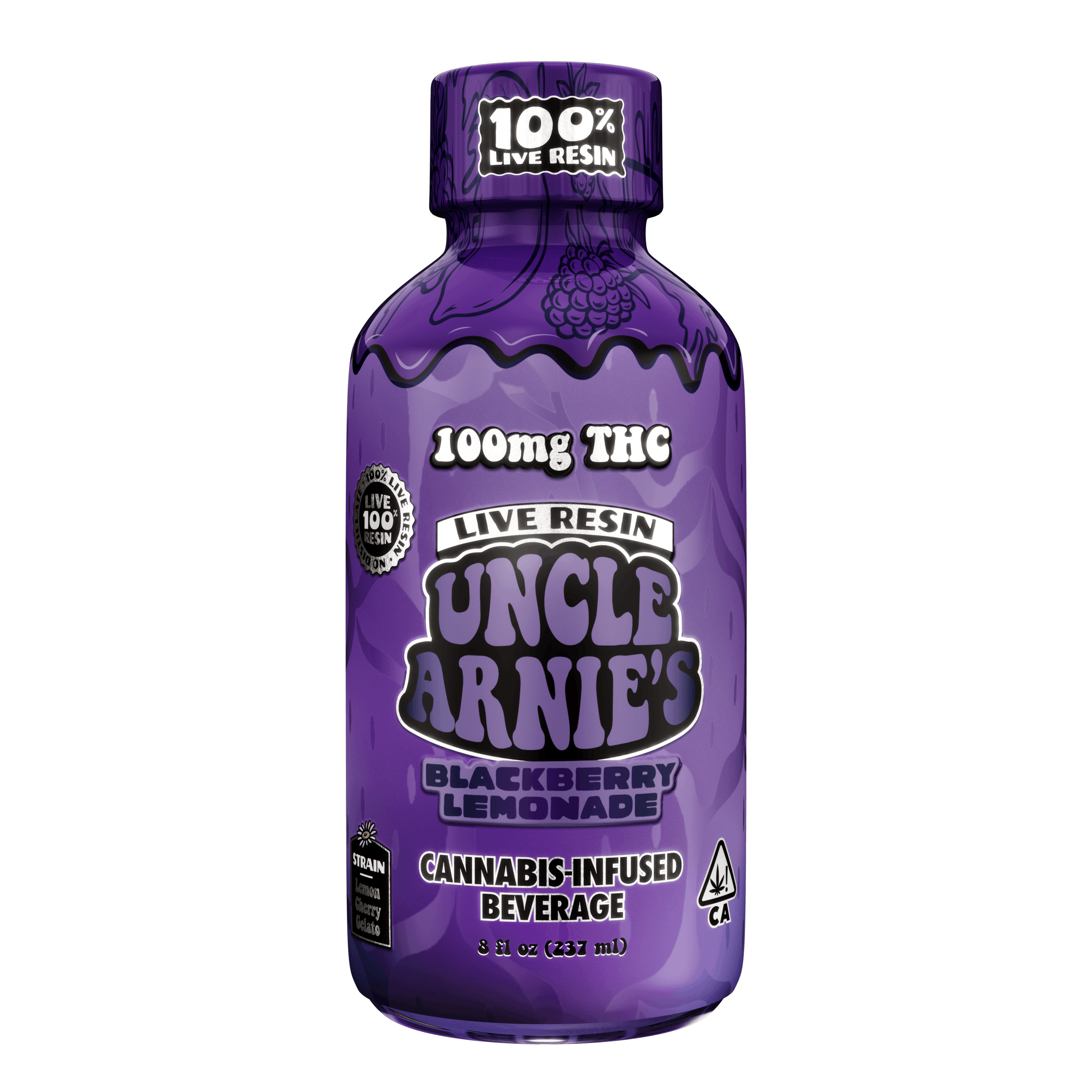 Blackberry Lemonade - Live Resin - Beverage - Uncle Arnies - 8oz (100mg) - $11.99 - Edibles