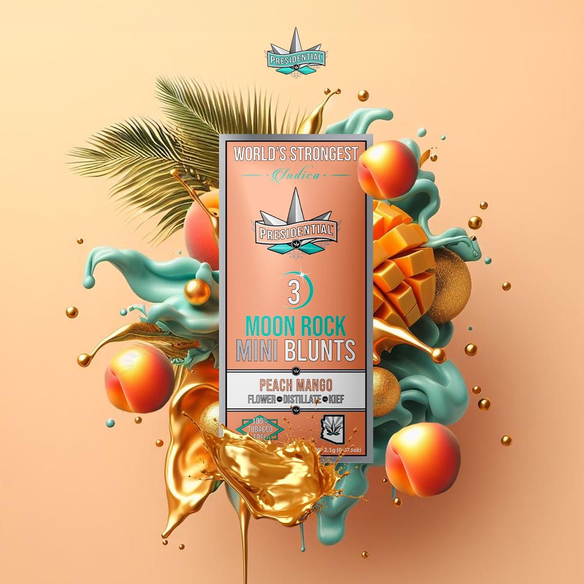 Presidential THC: Peach Mango Mini Moonrock Blunts