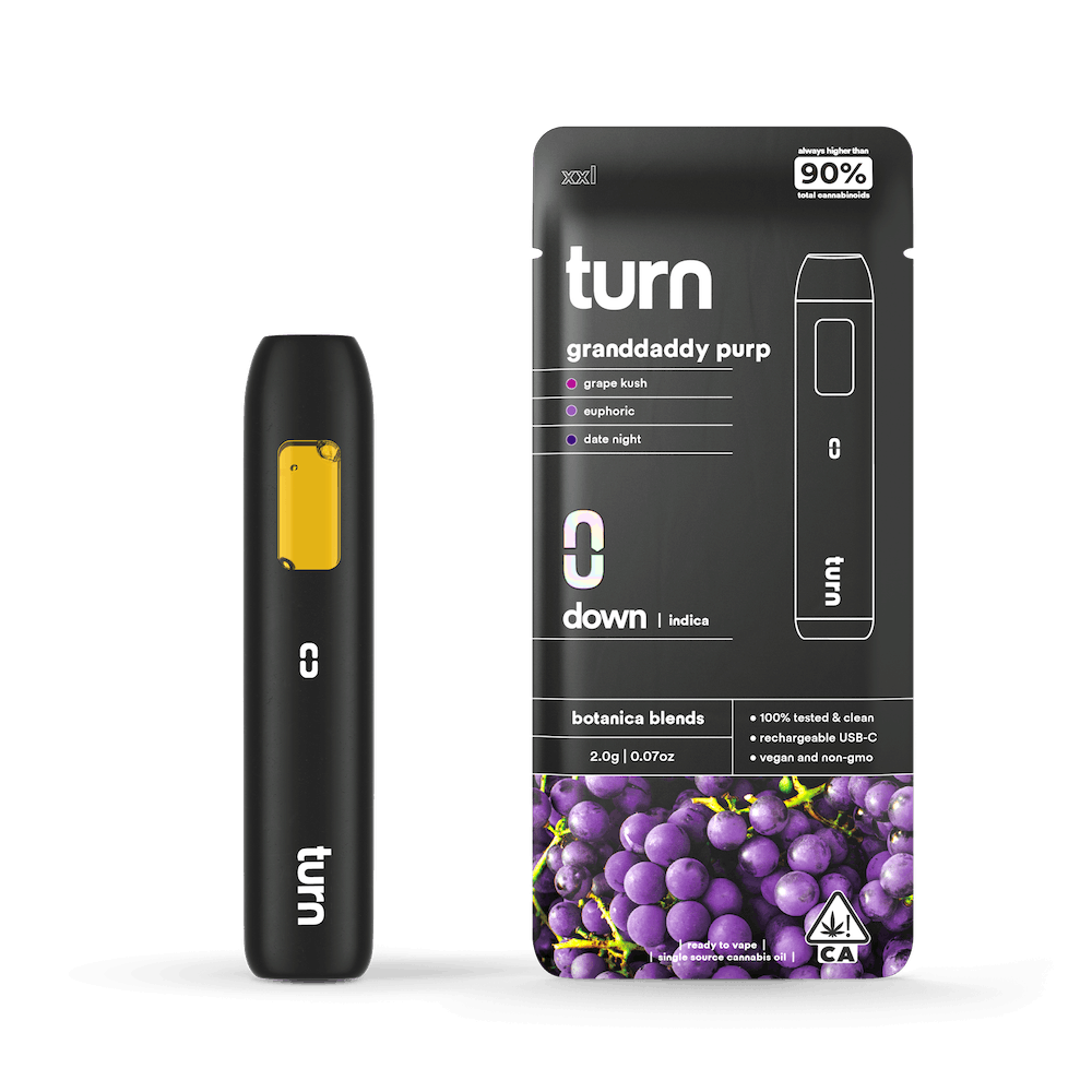 Turn - Grand Daddy Purple - Botanical Blend Disposable - 1g - Turn -  - $26.99 - Disposable Vapes