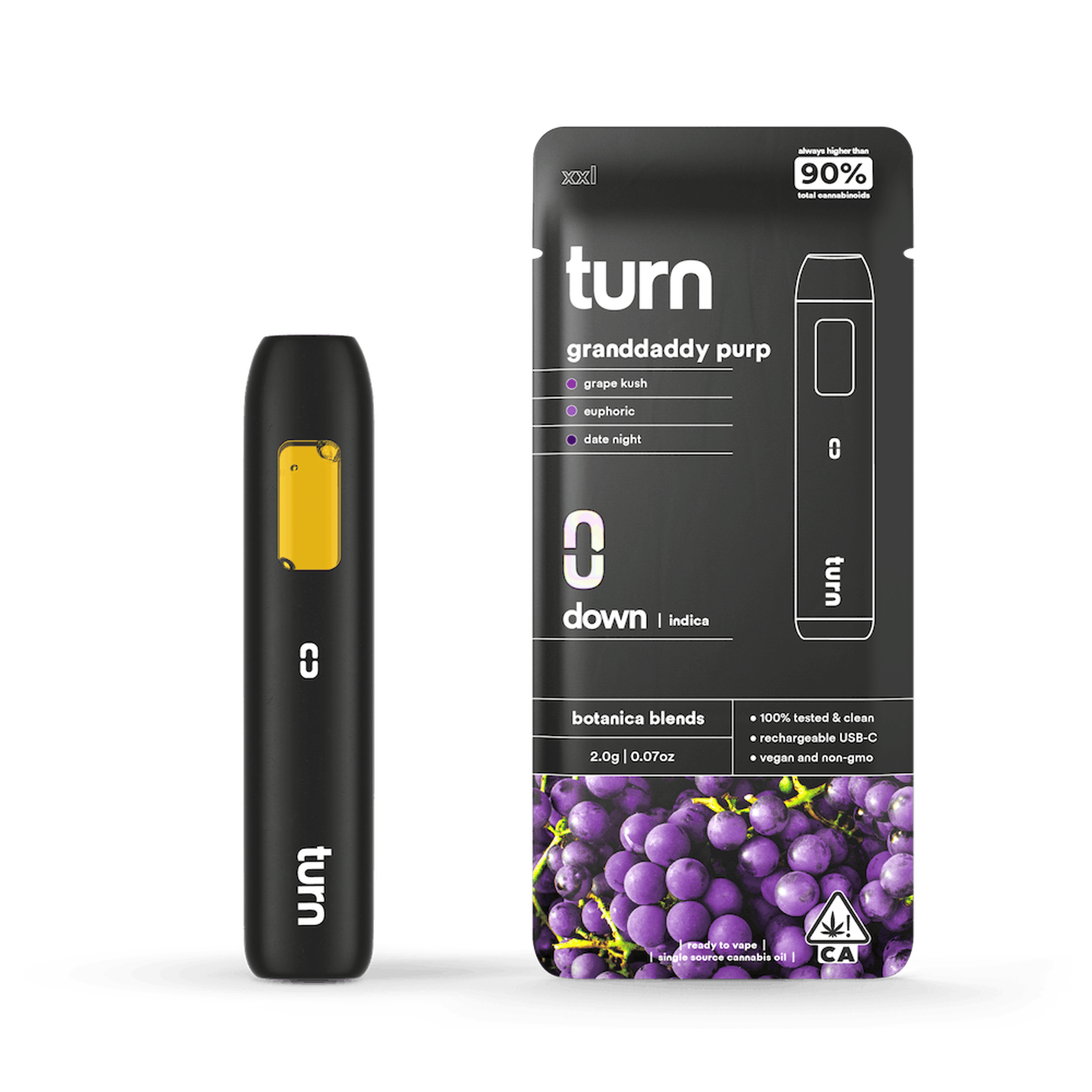 Turn - Grand Daddy Purple - Botanical Blend Disposable - 1g - Turn - - $26.99 - Disposable Vapes