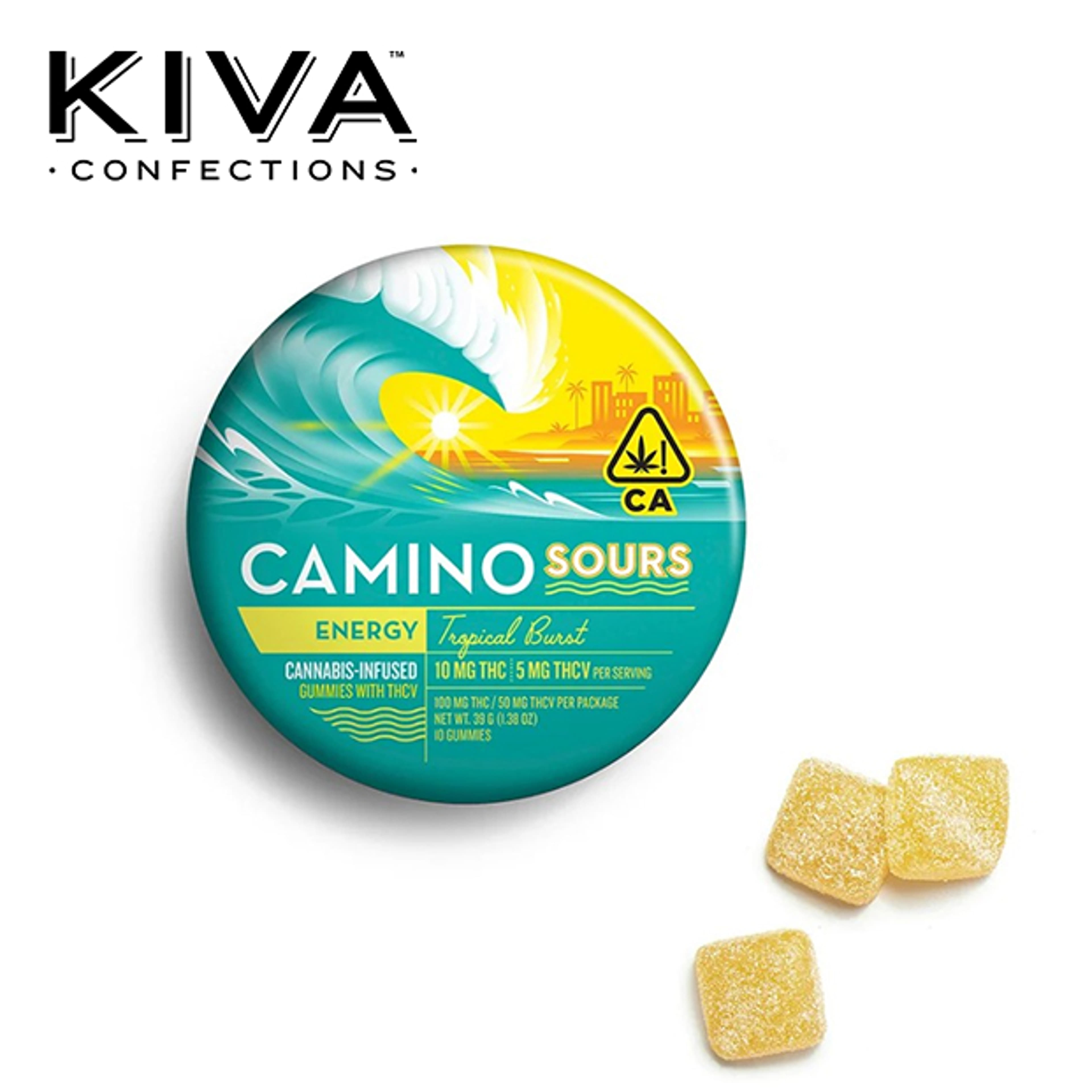 Camino Sours - Tropical Burst 'Energy' THCV Gummies - 100mg - Kiva - - $19.99 - Edibles
