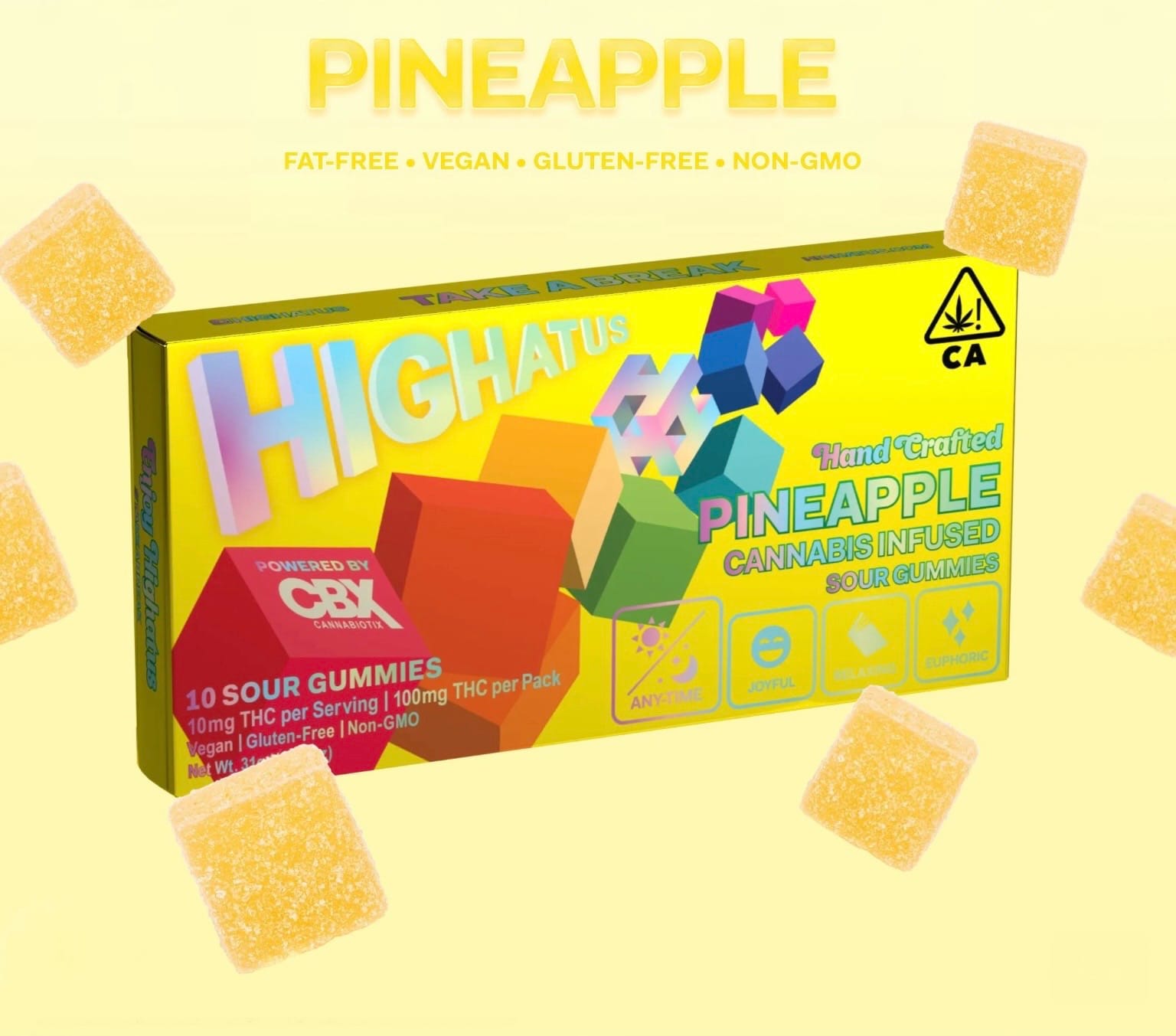 PINEAPPLE HIGHATUS GUMMIES 100MG 10PK - CANNABIOTIX -  - $13 - Edibles