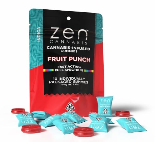 Fruit Punch - Indica - 10-Pack Gummies - 100 mg