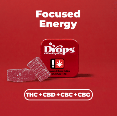 Cranberry Focused Energy THC+CBD+CBC+CBG Single - DROPS -  - $7 - Edible