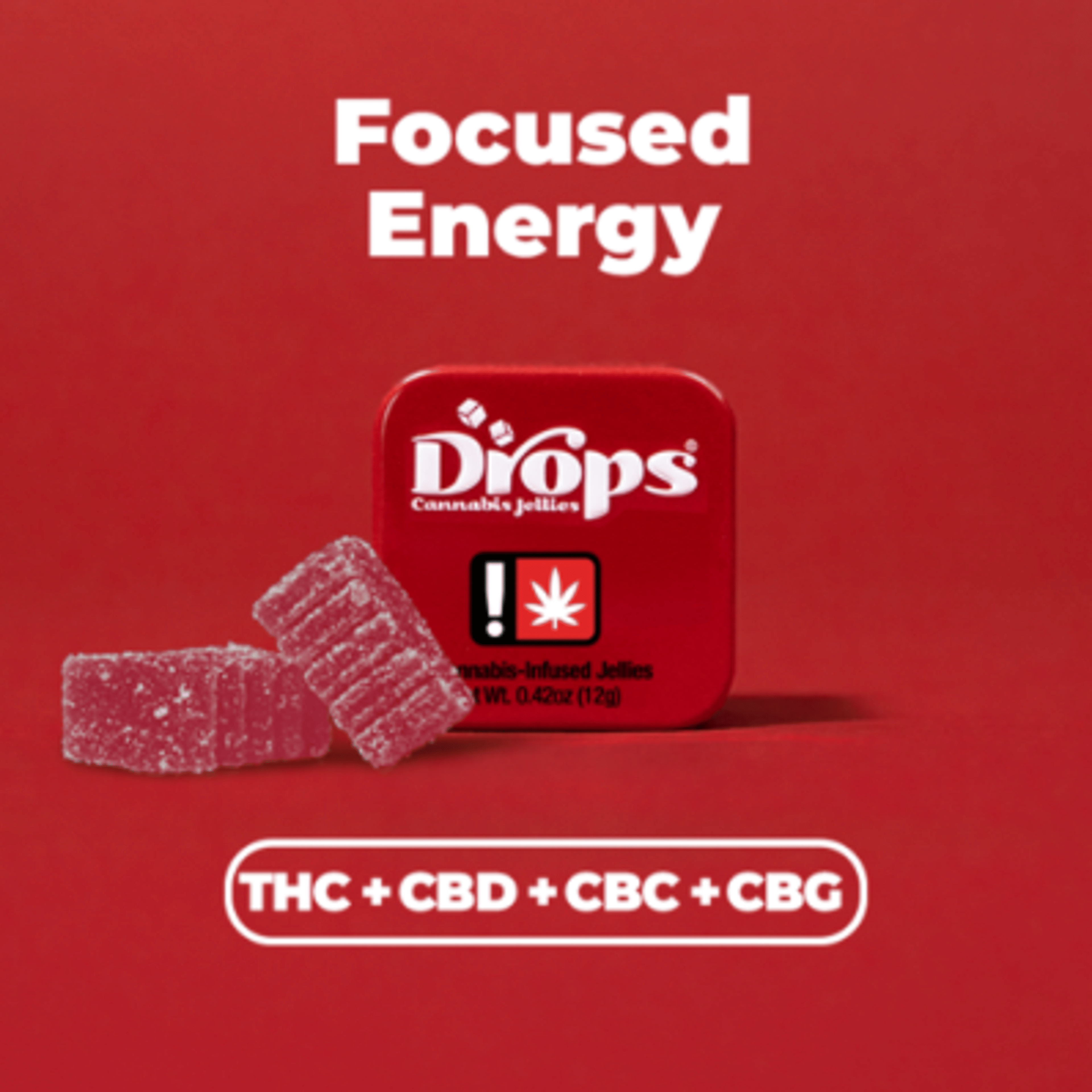 Cranberry Focused Energy THC+CBD+CBC+CBG Single - DROPS - - $7 - Edible