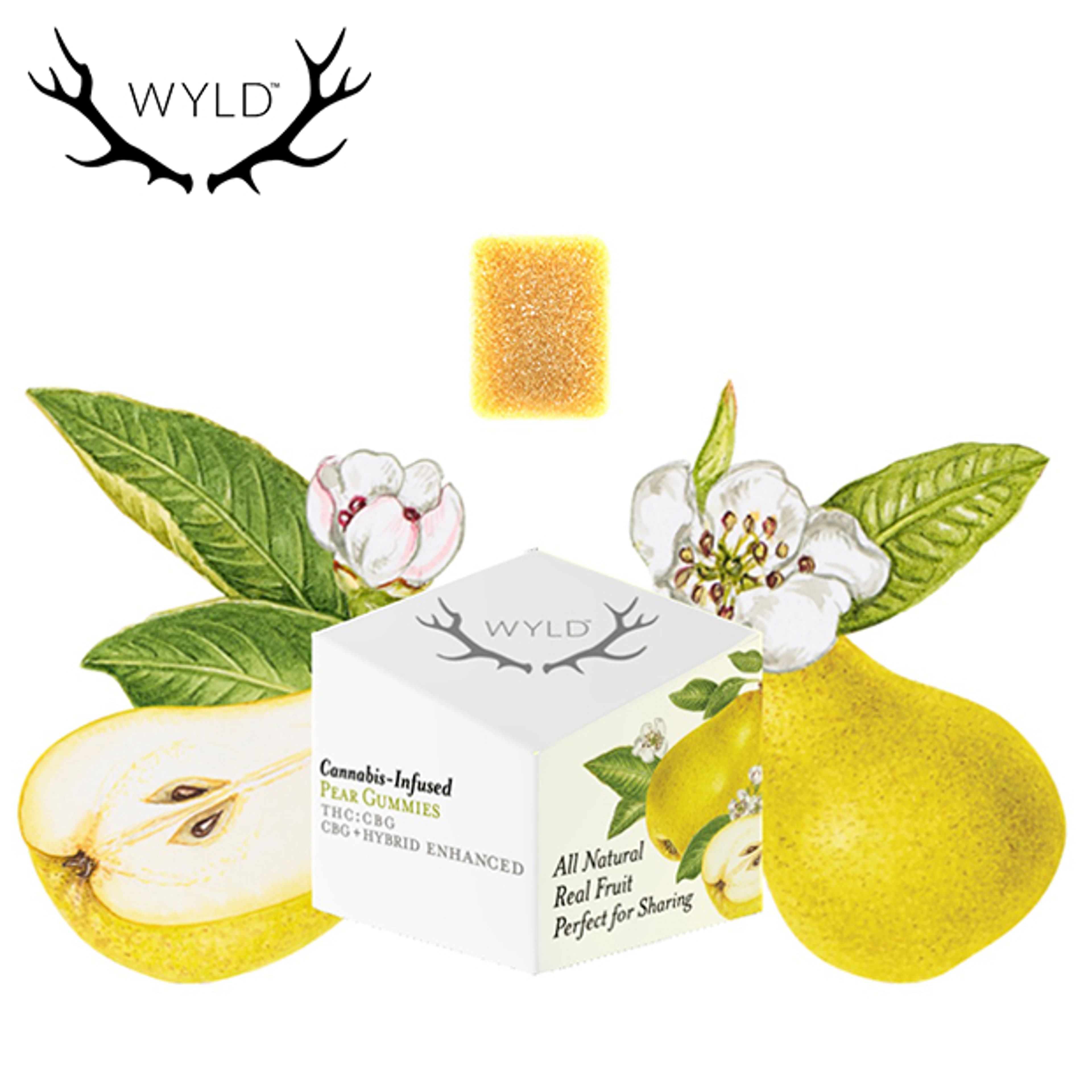 WYLD - Pear Gummies 1:1 - 100mg THC / 100mg CBG - WYLD - - $14.99 - Edibles