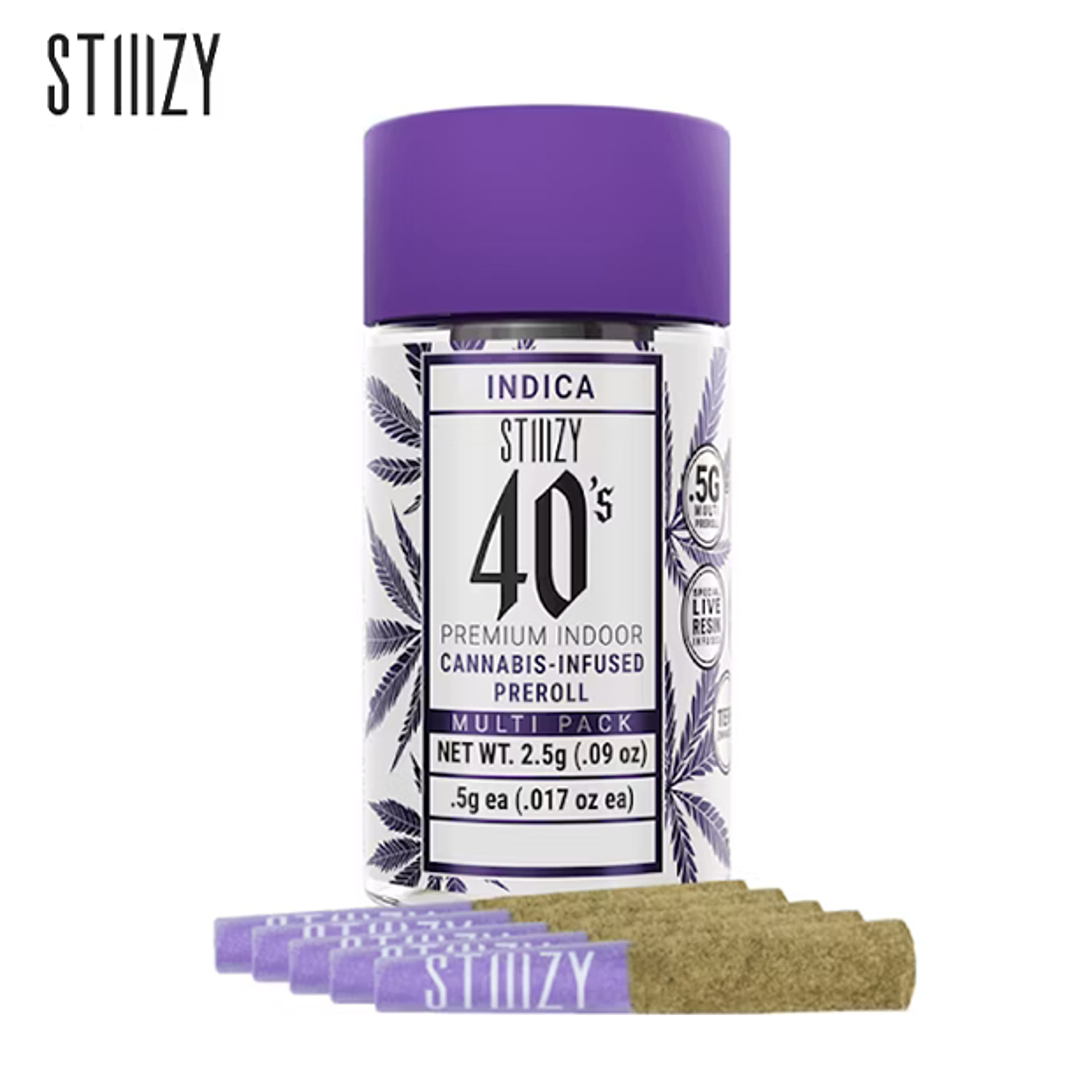 Stiiizy 40's - Skywalker OG - Infused Pre-Rolls - (5 Pack) - 2.5g - Stiiizy - 40's - $24.99 - Pre-Rolls